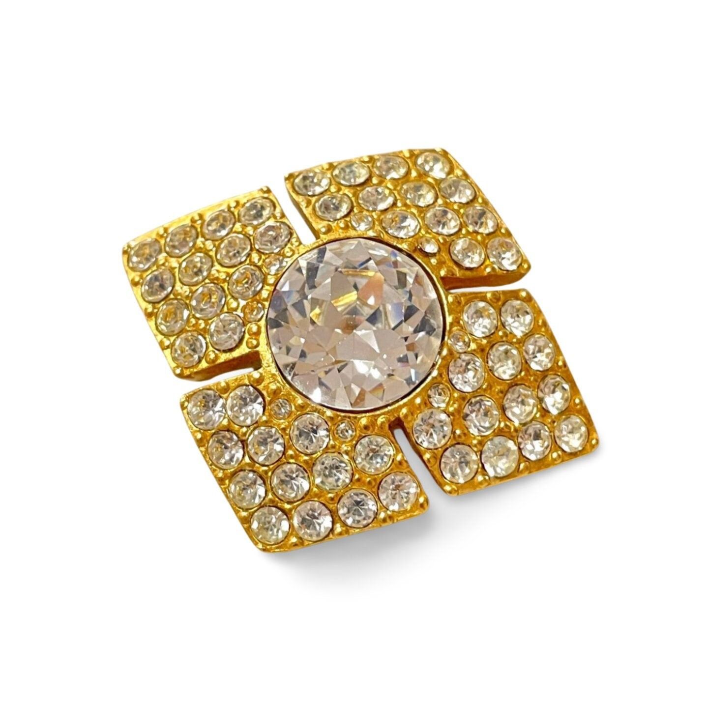 Dior MINT. Vintage Christian Dior diamond shape brooch, crystals Size ONE SIZE - 1 Thumbnail