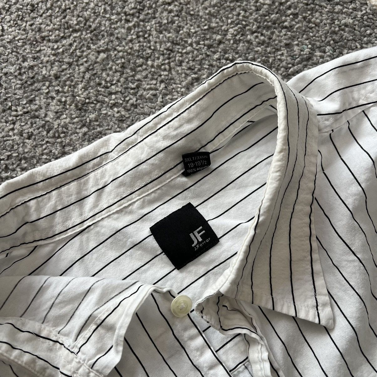 Vintage j ferrar script graphic white striped button up Size US XL / EU 56 / 4 - 3 Thumbnail