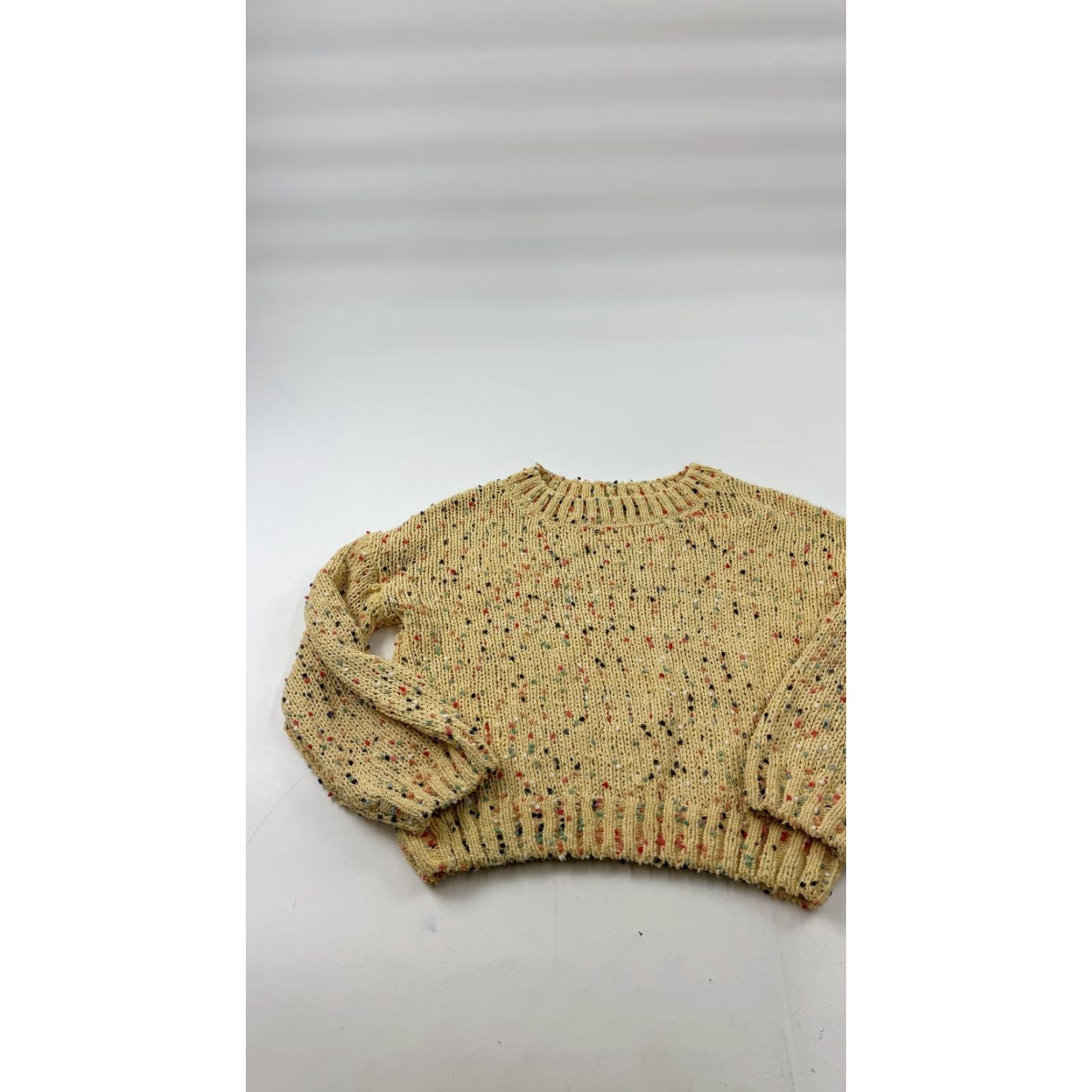 Vintage Blu Pepper Sweater Womens Large Yellow Confetti Knit Crewneck Pullover Soft Size L / US 10 / IT 46 - 2 Thumbnail