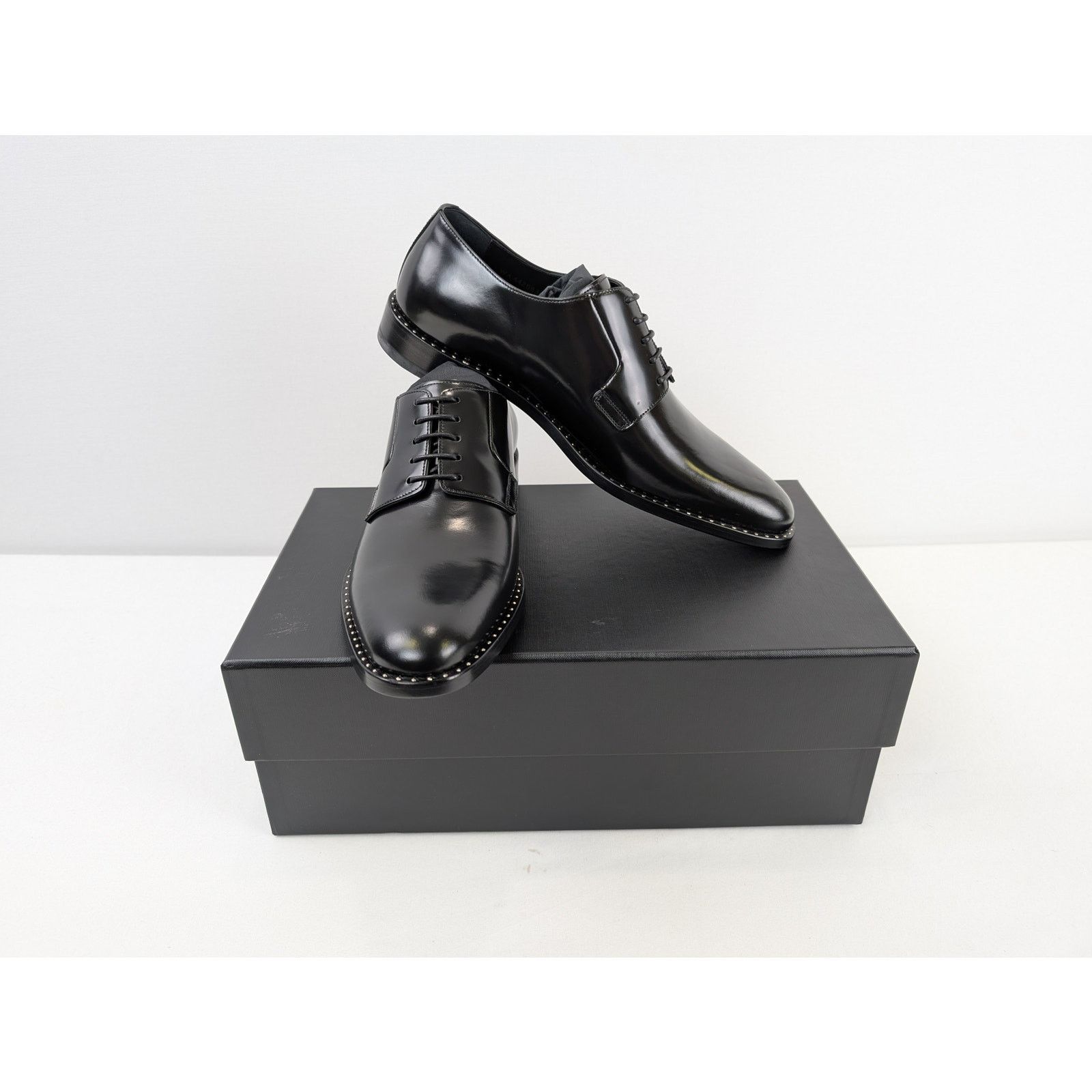Saint Laurent Paris o1rshd1 Studded Derby Shoe Boots in Black Size US 8 / EU 41 - 16 Thumbnail