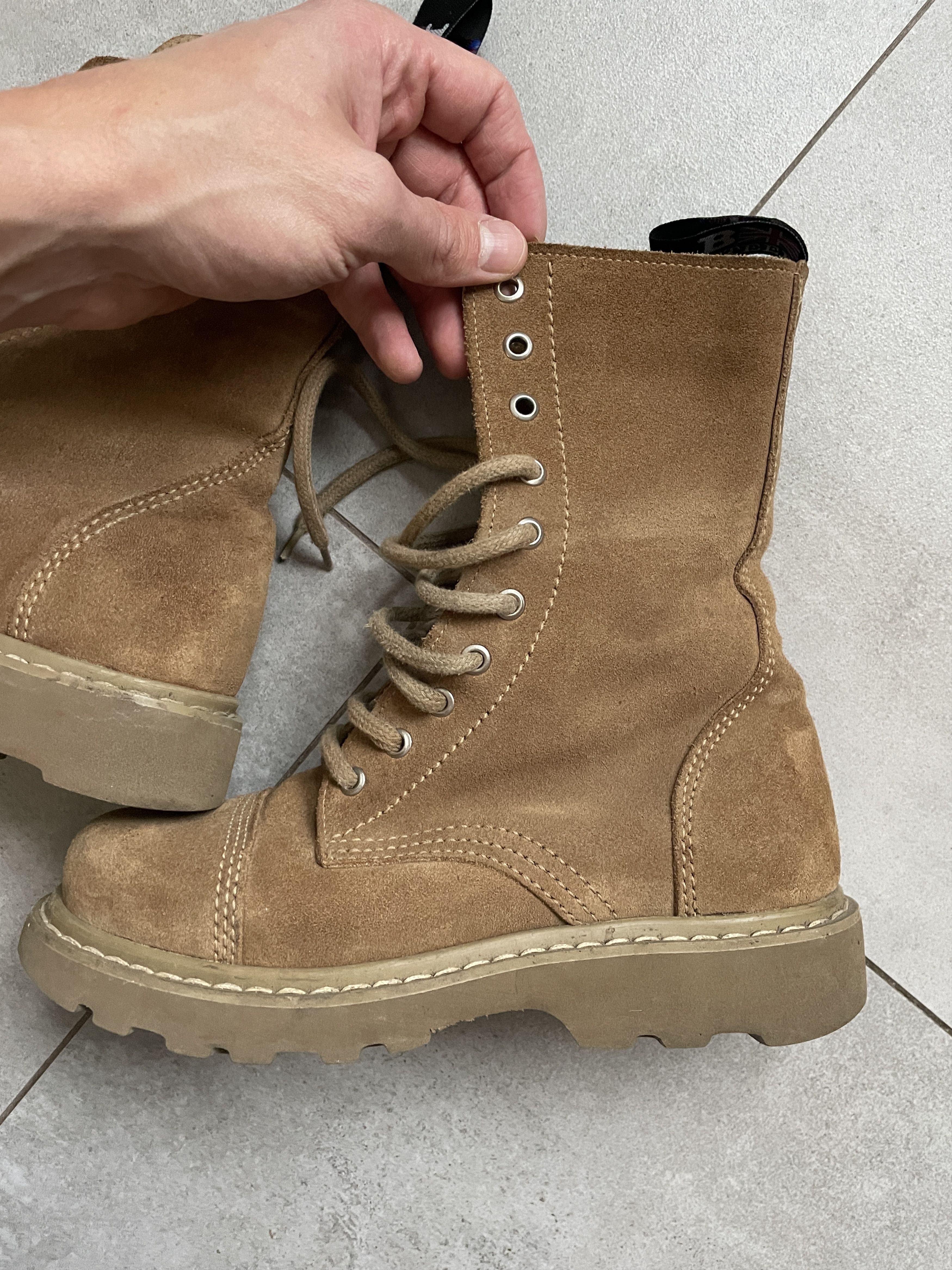Balenciaga BALENCIAGA STRIKE TYPE BEIGE BROWN COMBAT BOOTS Size US 7 / IT 37 - 7 Thumbnail