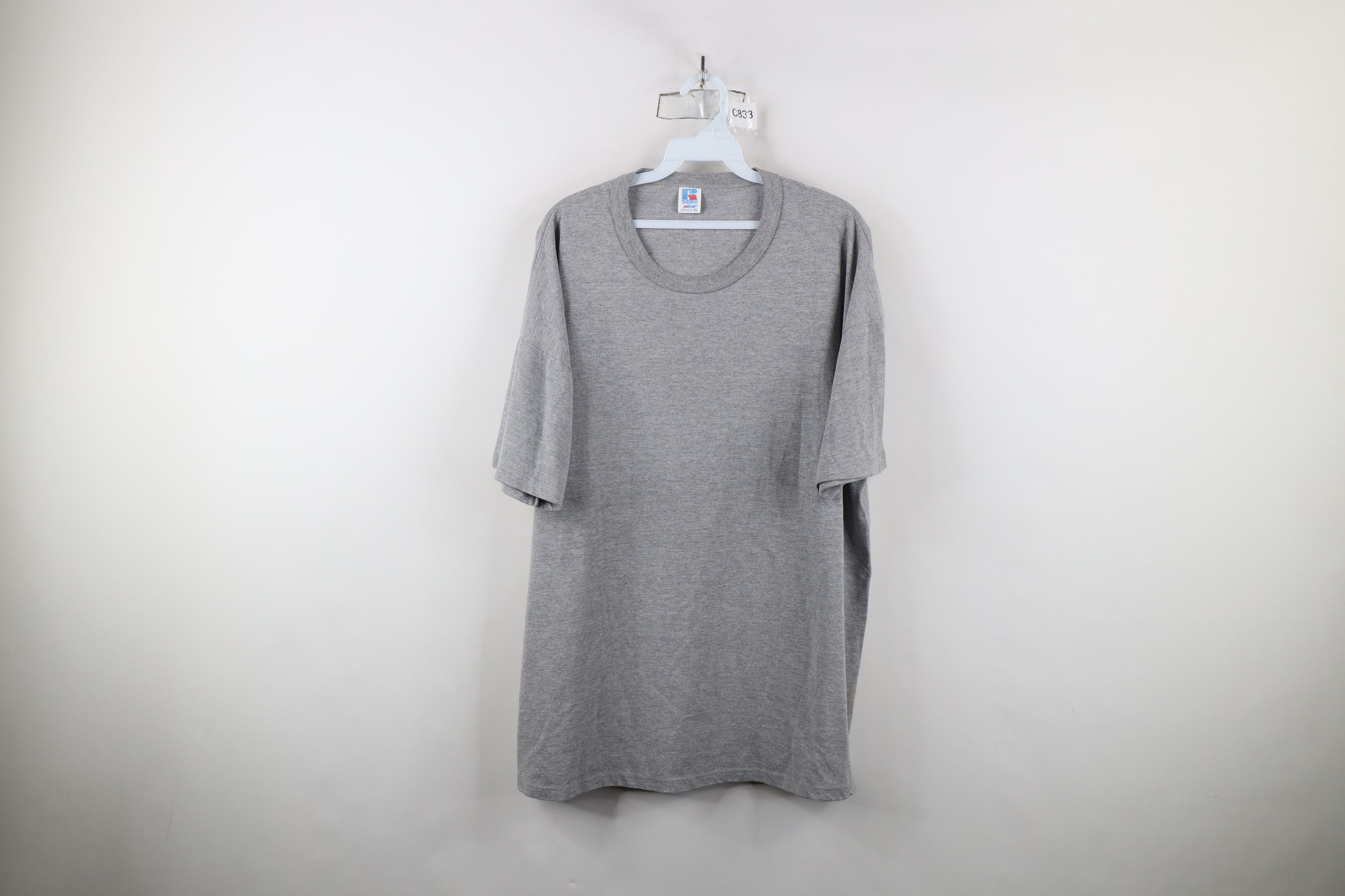 Russell Athletic × Vintage Vintage 90s Russell Athletic Short Sleeve T-Shirt Gray USA Size US XL / EU 56 / 4 - 1 Thumbnail
