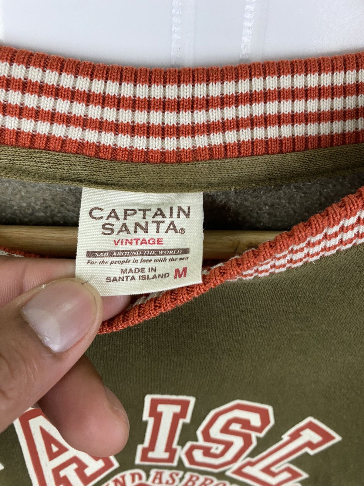 Vintage Vintage College Captain Santa Crewneck Green Rare Size US L / EU 52-54 / 3 - 7 Thumbnail