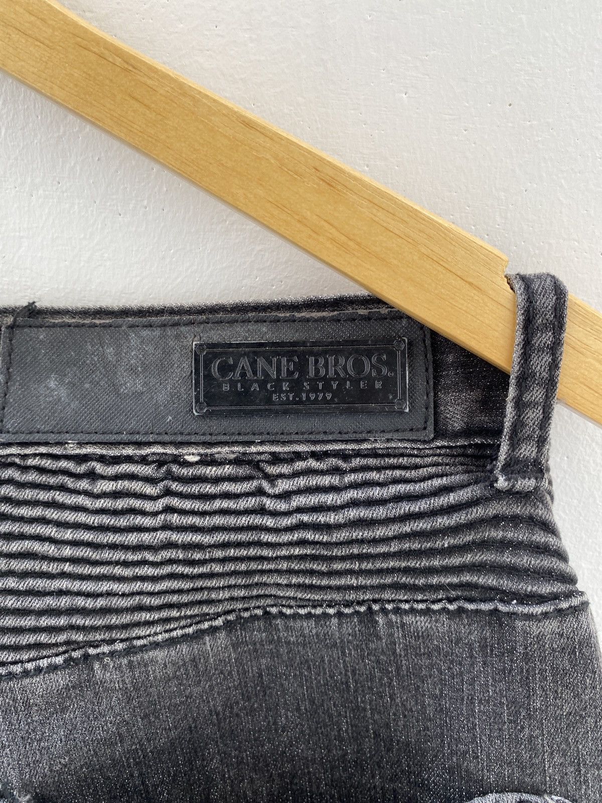 BUFFALO BOBS Vintage Cane Bros Bikers Denim Distressed Jeans Balmain styl Size US 32 / EU 48 - 10 Thumbnail