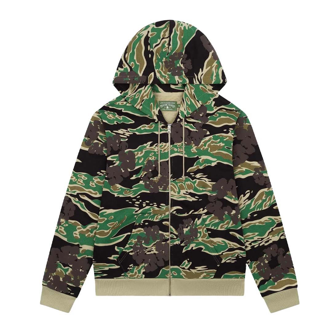 DENIM TEARS Wreath Zip Sweatshirt 'Green Camo' Size US XXL / EU 58 / 5 - 1 Thumbnail