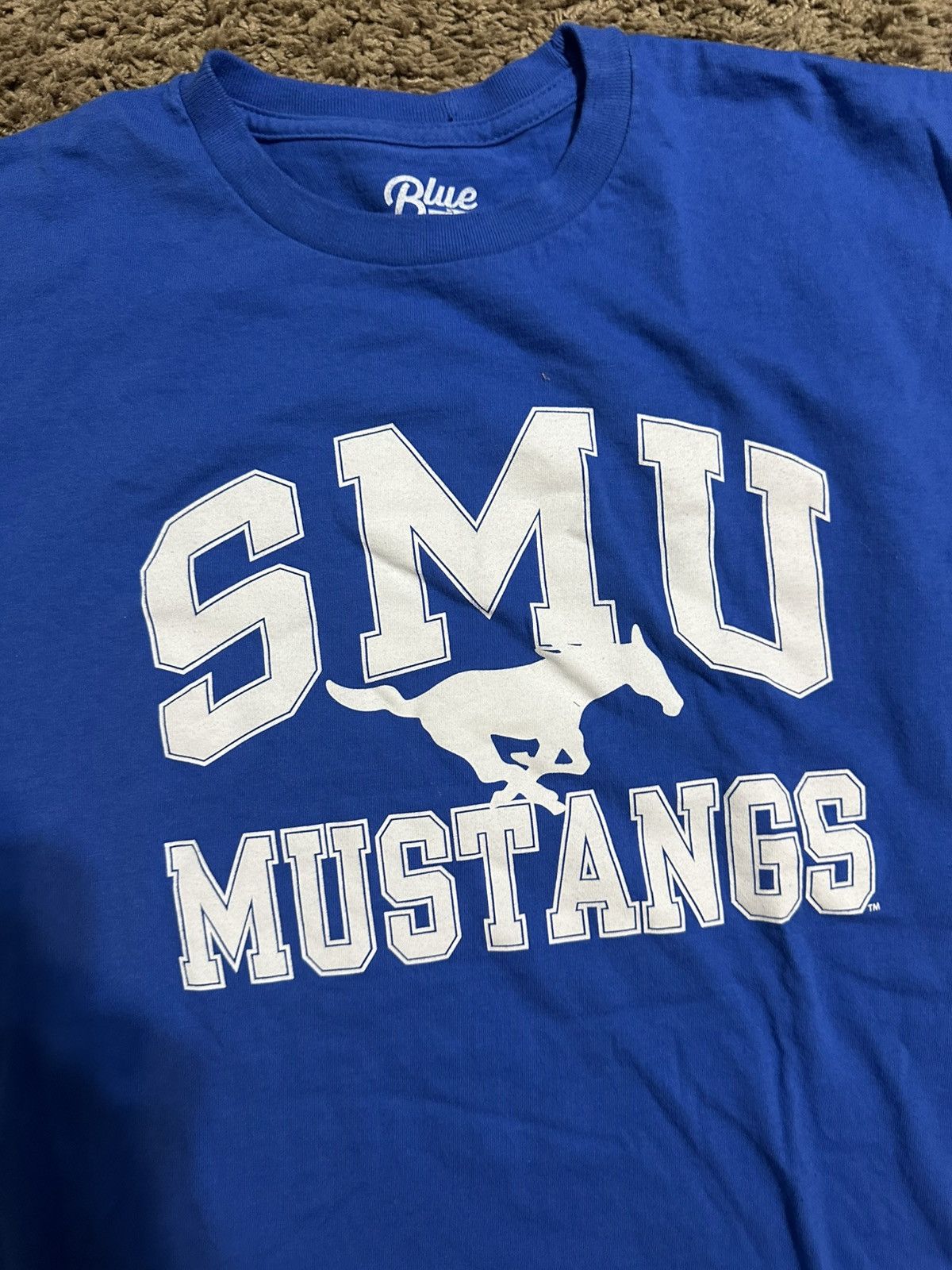 NCAA Vintage NCAA SMU Mustangs “triple blue” shirt 00s size large Size US L / EU 52-54 / 3 - 3 Thumbnail