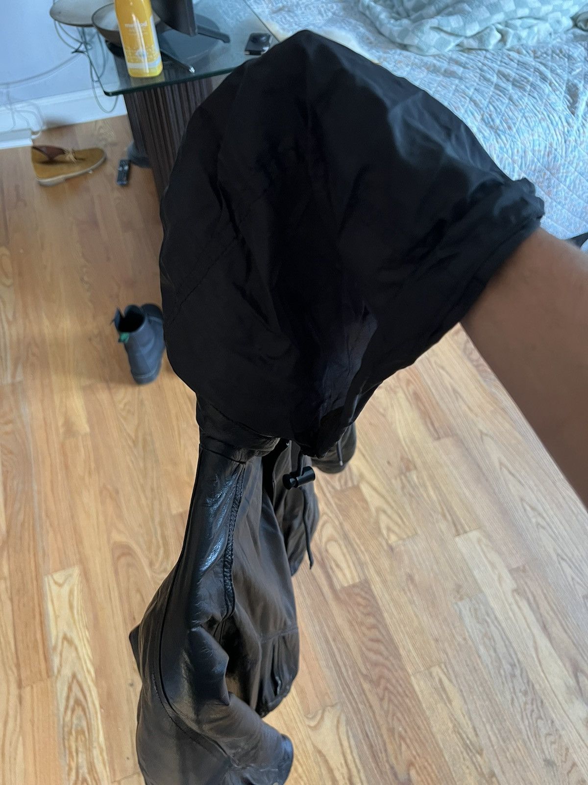 M. Julian Vintage leather bomber with attached hood