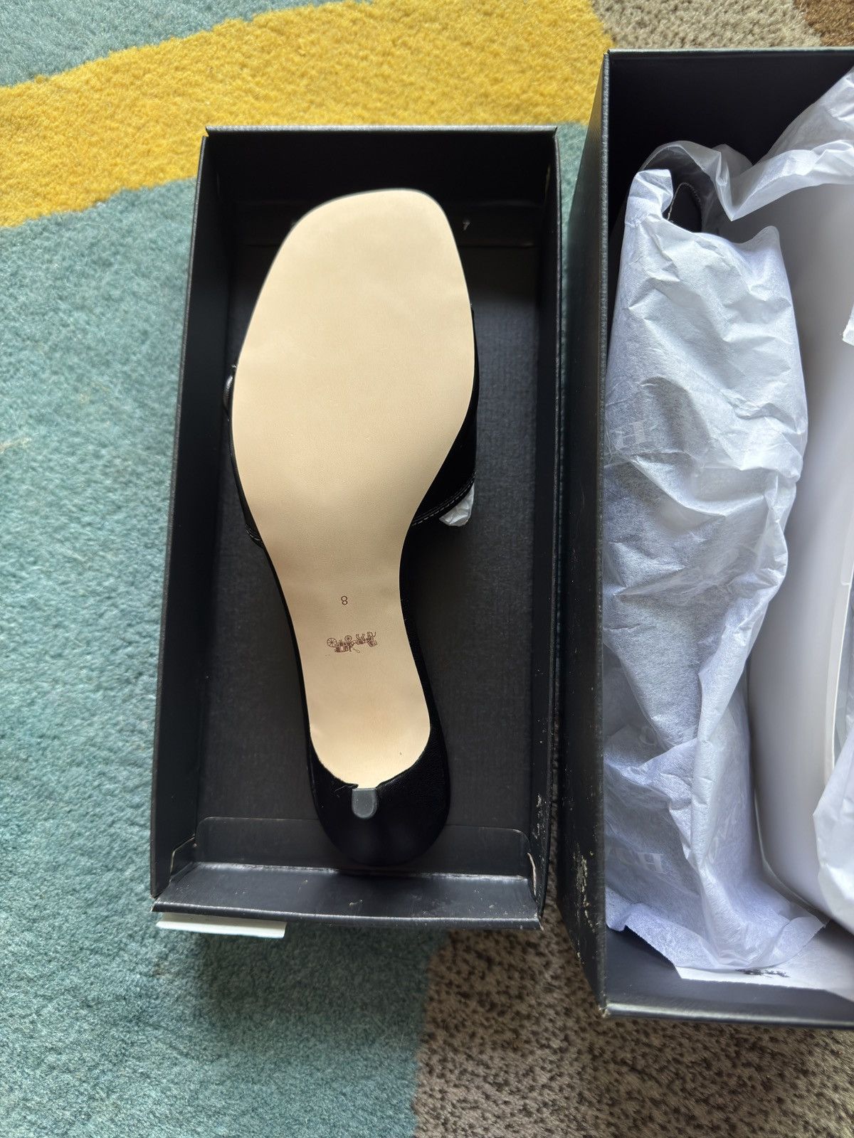 Coach Margot Leather Sandal size 8 Black