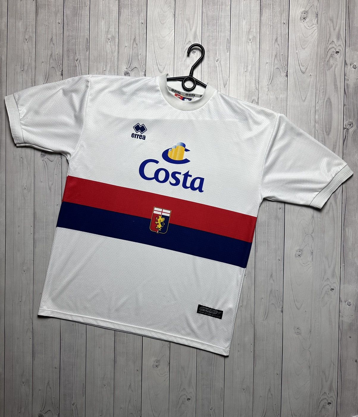 image of Vintage Genoa Soccer Jersey Errea Size XL Away in White, Men's