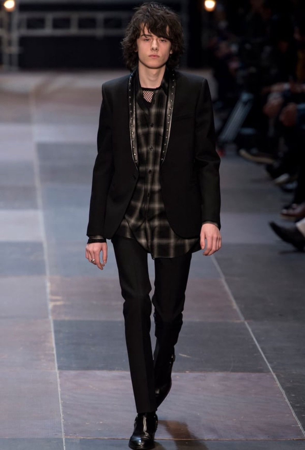 Saint Laurent Paris Saint Laurent by Hedi Slimane FW13 Studded Leather Blazer Size 48S - 2 Thumbnail