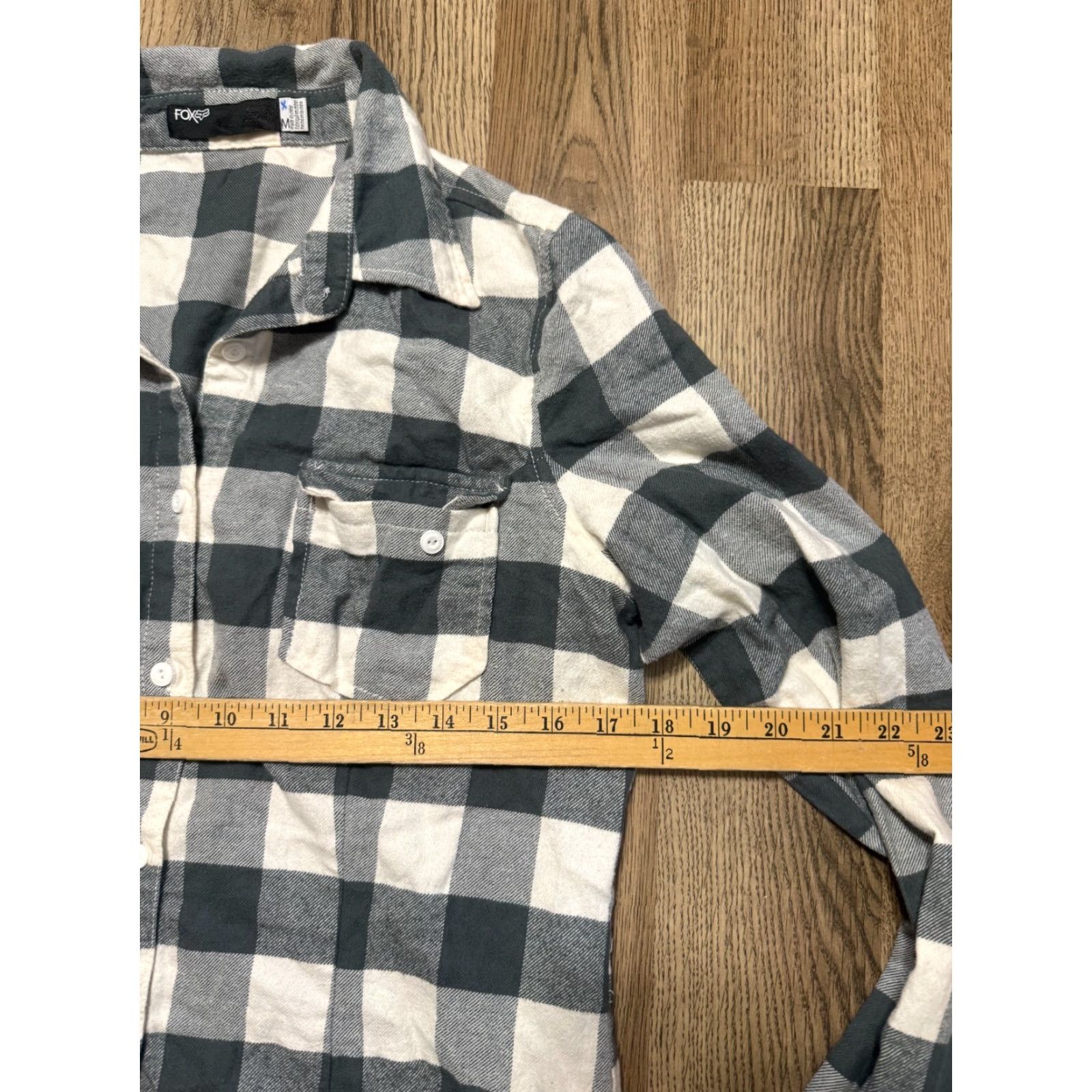 Vintage FOX Shirt Women's Medium Green Plaid Long Sleeve Button-Up Size M / US 6-8 / IT 42-44 - 5 Thumbnail