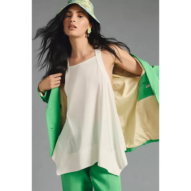Anthropologie Anthropologie Pilcro Hankey-Hem Swing Tank Tunic Top White M Size M / US 6-8 / IT 42-44 - 1 Thumbnail