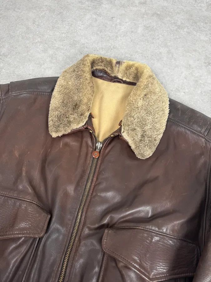 Hugo Boss 2000s Hugo Boss Aviator Brown Leather Jacket Size US L / EU 52-54 / 3 - 5 Thumbnail