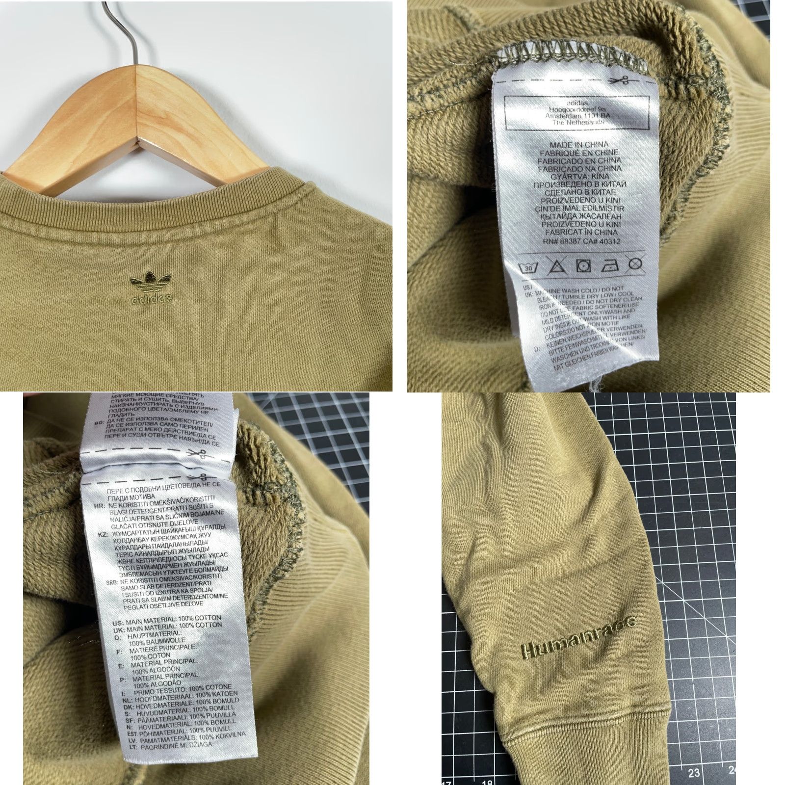 Adidas adidas Sweatshirt Mens Small Green Crewneck Human Race 90s Retro Cotton Terry Embroidered Olive Green Size US S / EU 44-46 / 1 - 9 Thumbnail