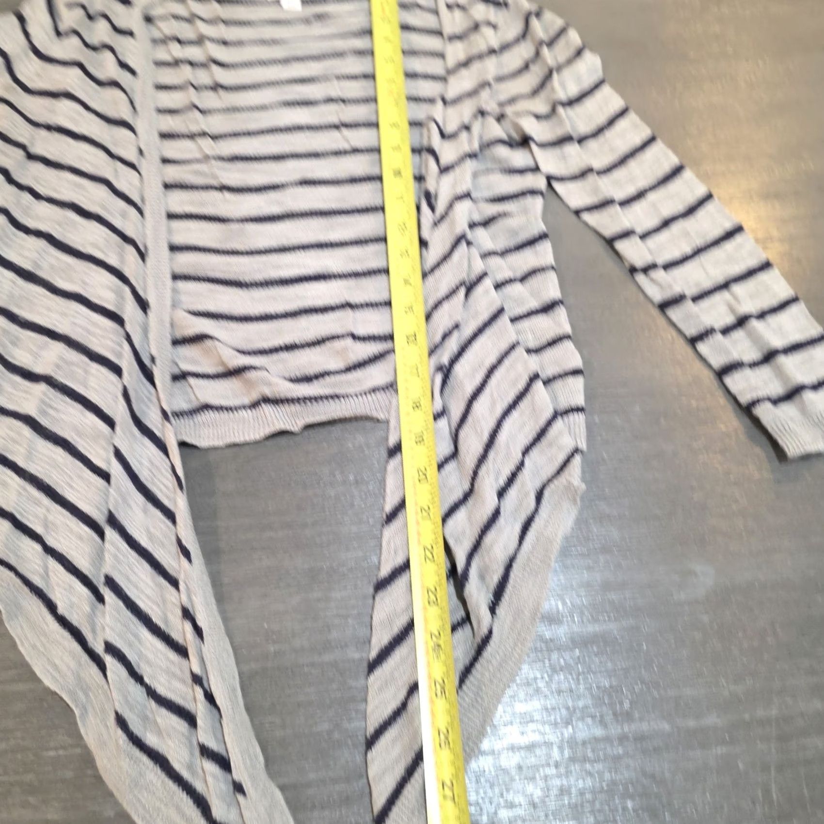 Merona Merona Cardigan Sweater Open Front Lightweight Striped Black White M Tan Women Medium Mens? Size M / US 6-8 / IT 42-44 - 3 Thumbnail