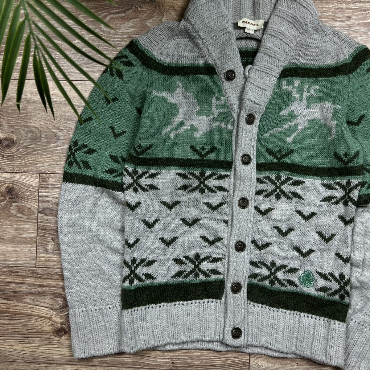 Diesel 00s Diesel Alpaca Wool Vintage Knit Button Up Sweater Size US L / EU 52-54 / 3 - 2 Thumbnail