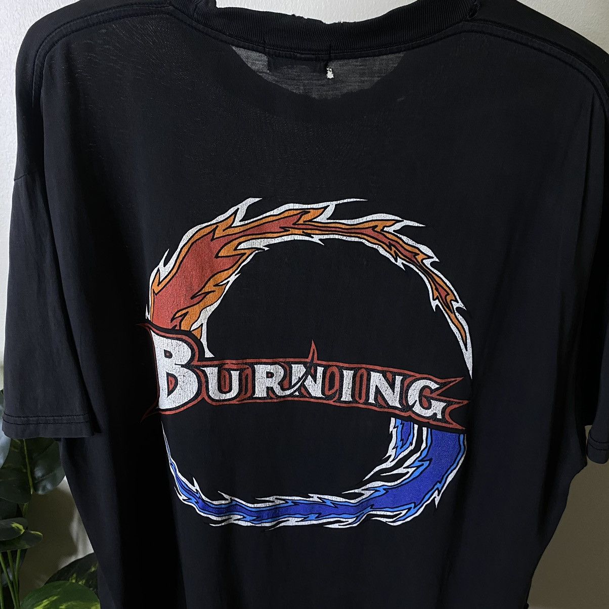 Japanese Brand Vintage Burning Japanese Streetwear Brand Distressed Tee Size US XL / EU 56 / 4 - 2 Thumbnail