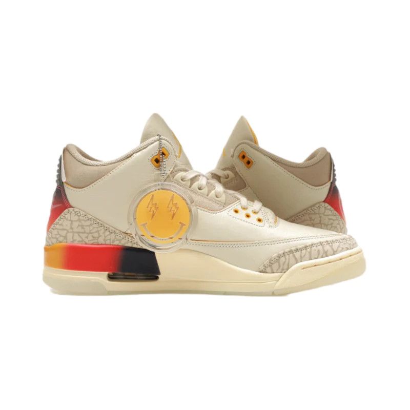 image of J Balvin X Jordan 3 Medellin Sunset Shoes in White, Men's (Size 5)