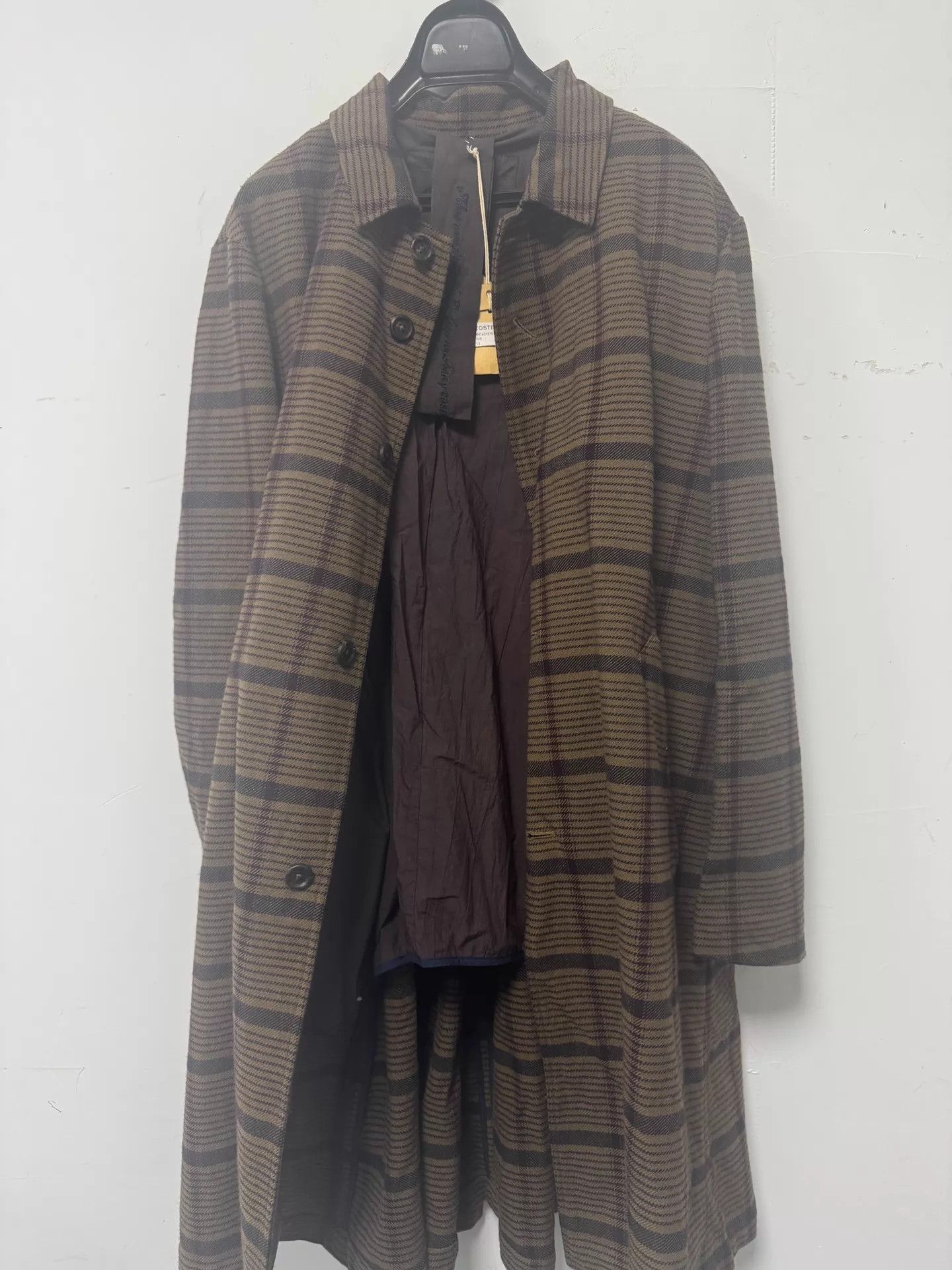 Other decoster man vintage cotton-wool plaid overcoat 46 NWT Size US S / EU 44-46 / 1 - 6 Thumbnail
