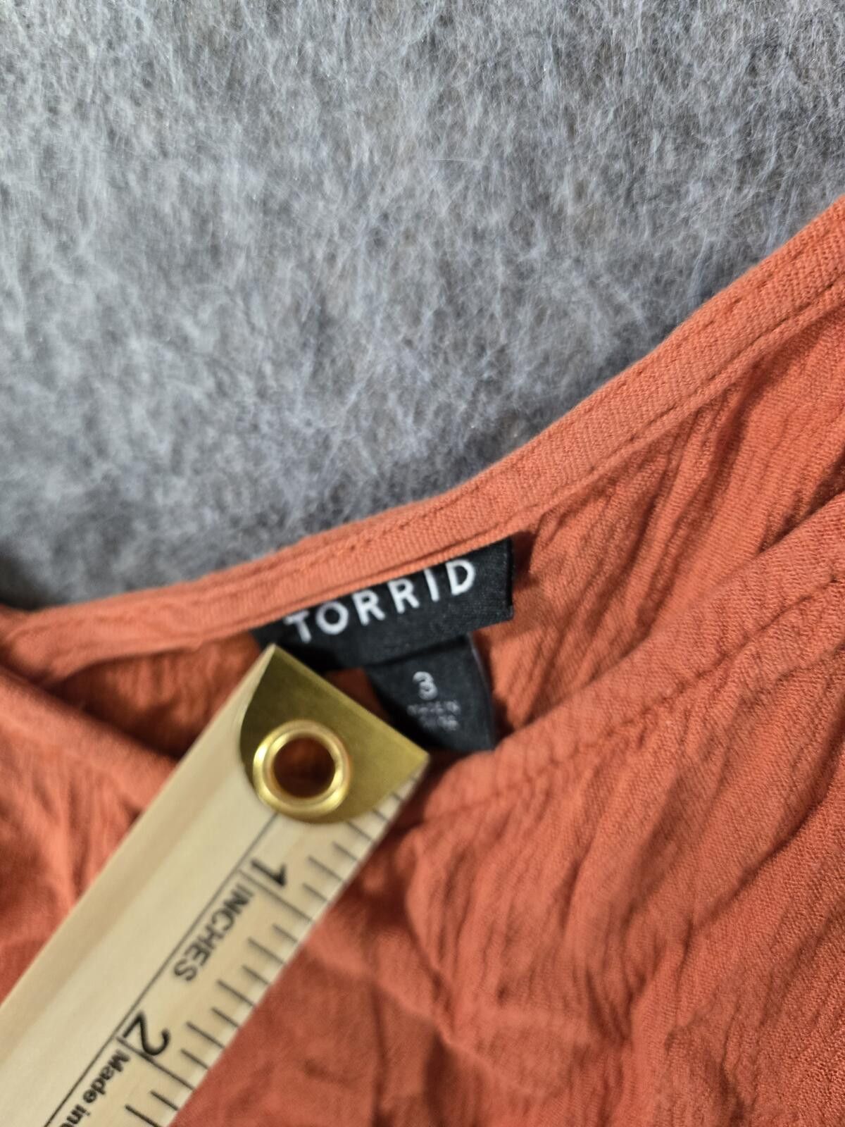 Other Torrid 3X Burn Orange Crinkle Cami Boho Resort Festival Size 3XL / US 20-22 - 4 Thumbnail