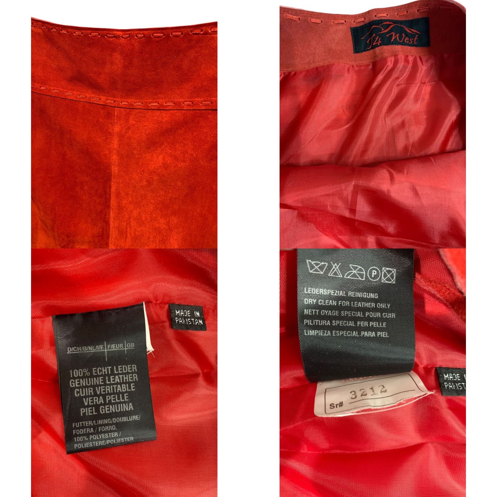 DANCER VINTAGE T4 West Red Suede Midi Skirt Fringed Western Dance Rodeo 3X Women Skirt Adult Plus Size Red Midi Skirt 3X Womens Size 40" / US 18 - 8 Thumbnail