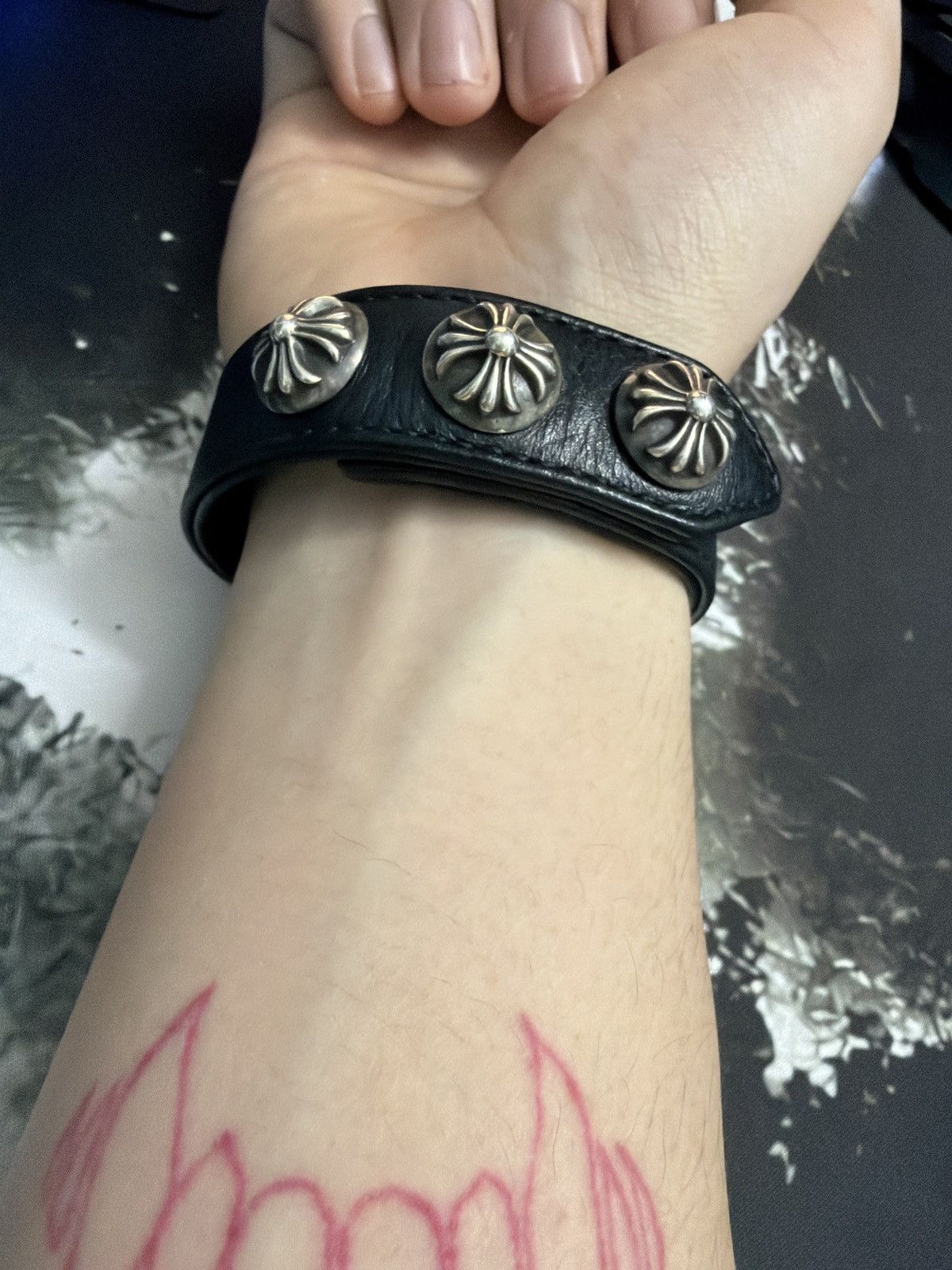 Chrome Hearts Chrome Hearts Crosses Leather Bracelet Size ONE SIZE - 5 Thumbnail