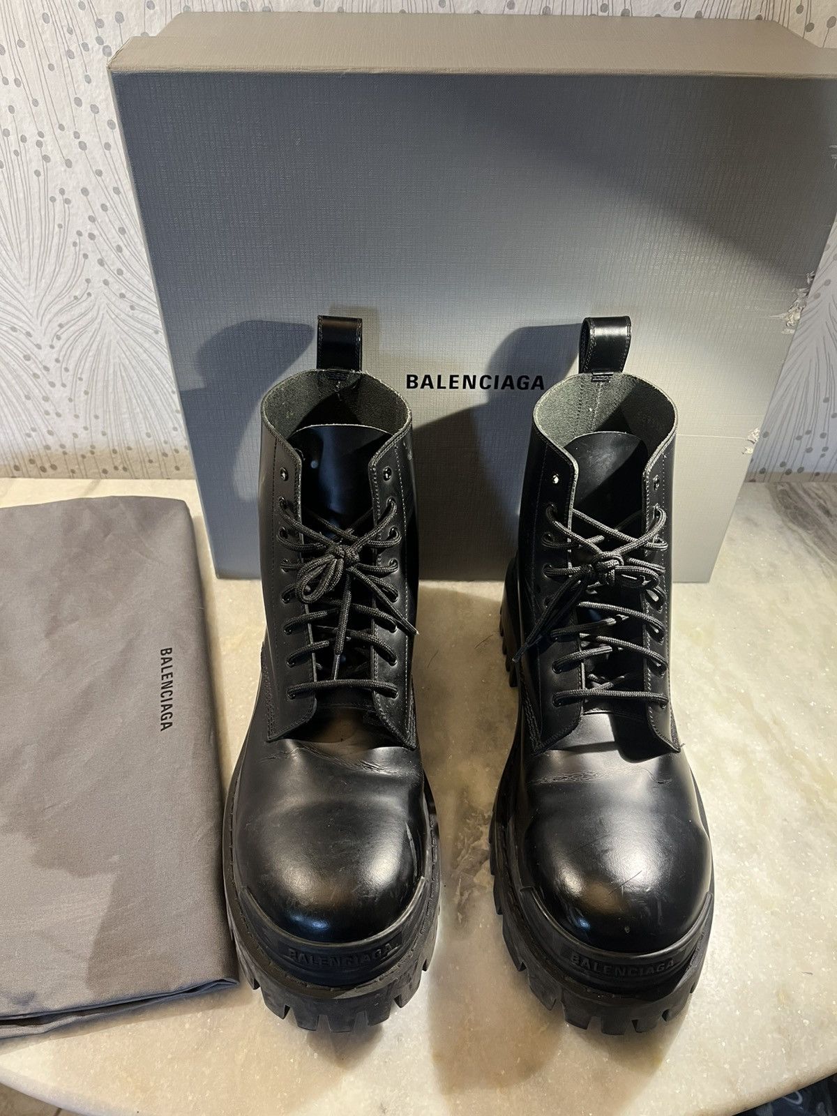 Balenciaga Balenciaga Strike Boot black leather 10 Size US 10 / EU 43 - 1 Thumbnail