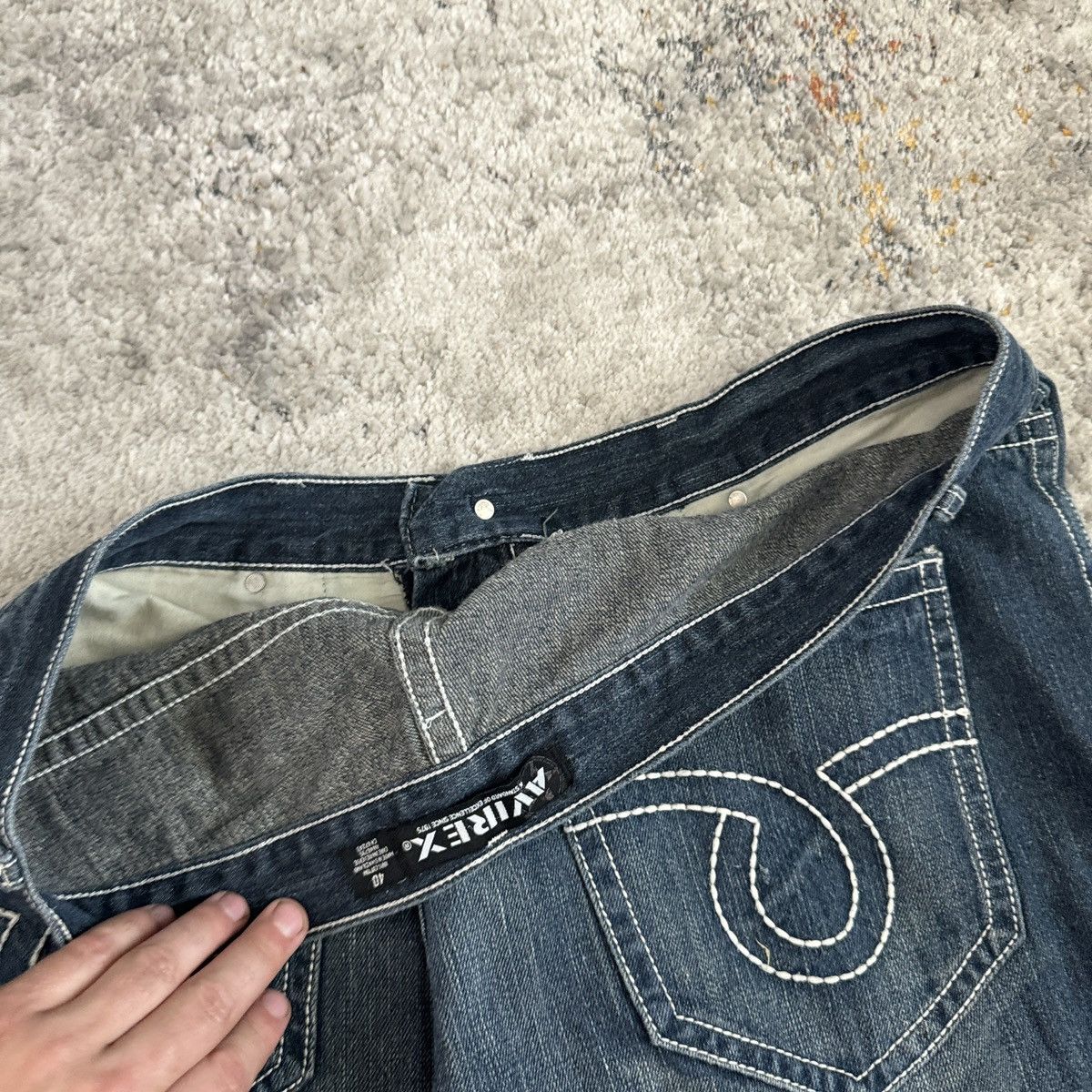 Avirex × JNCO × Vintage Crazy Vintage y2k Avirex baggy wide leg shorts Size US 38 / EU 54 - 4 Thumbnail