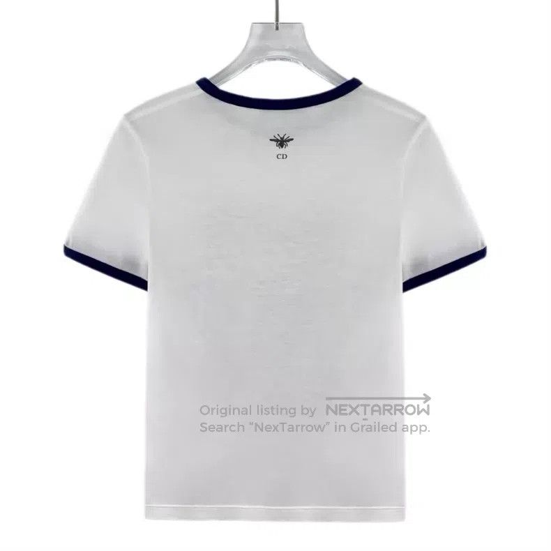 Dior Dior White geometric pattern printed cotton round-neck sho Size S / US 4 / IT 40 - 2 Thumbnail