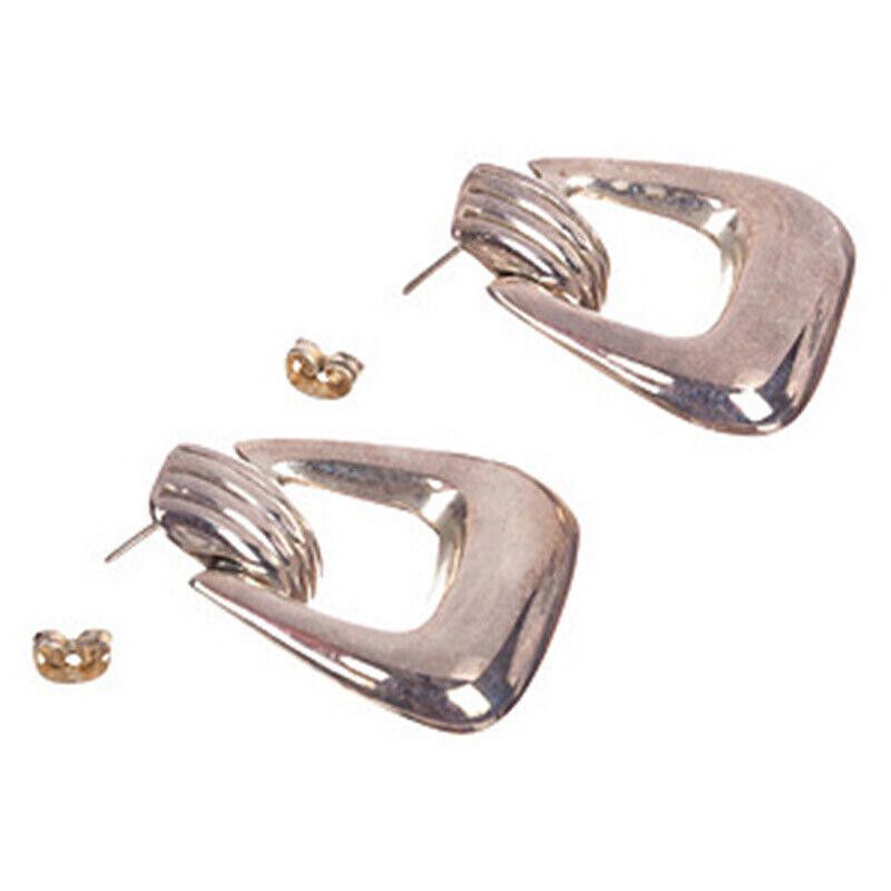 Designer Sterling Silver Door Knocker Earrings Size ONE SIZE - 2 Thumbnail