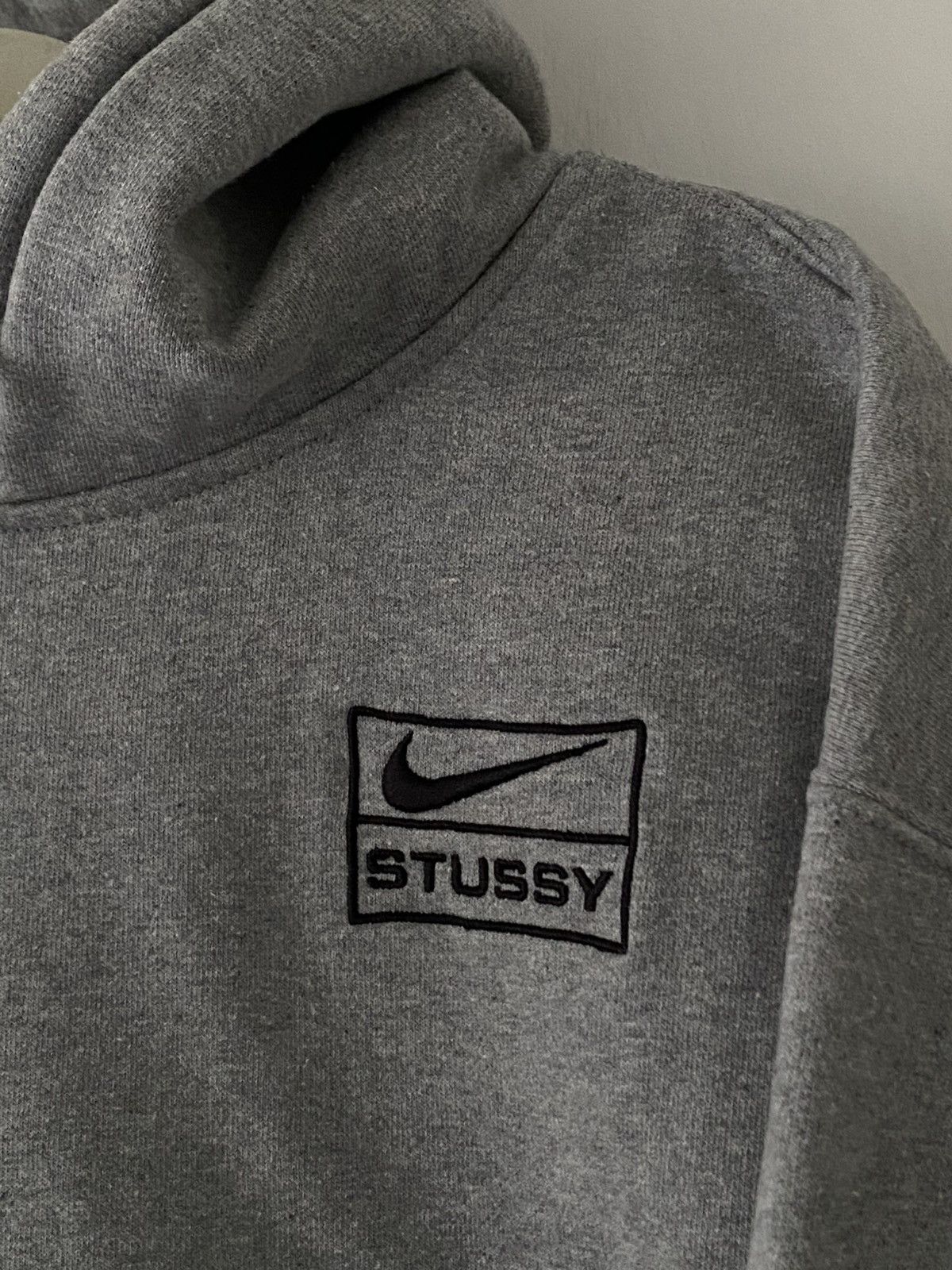 Nike Stussy NRG Pullover Hoodie - Dark Grey Heather Size XL