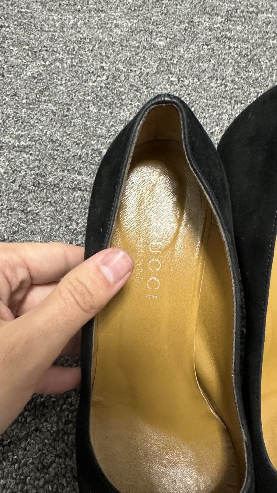 Gucci Gucci Women's Suede Black Heels Size 39 Size US 9 / IT 39 - 12 Thumbnail
