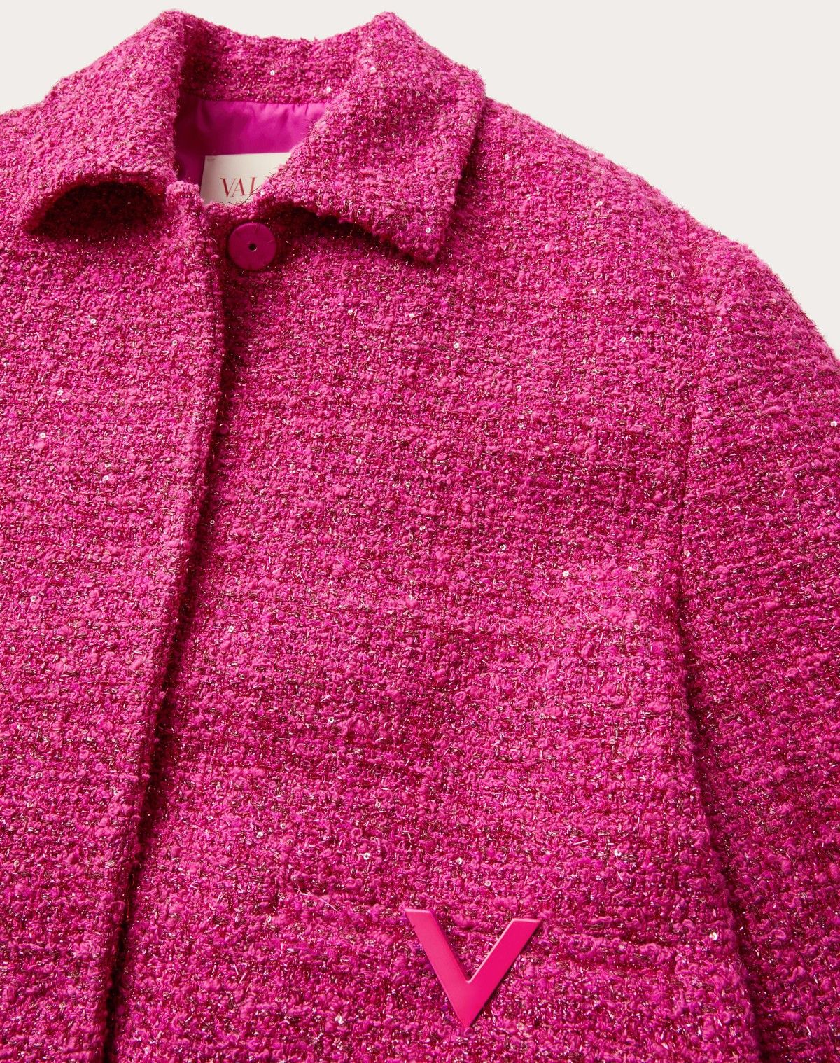 Valentino o1s1wg110525 Glaze Tweed Light Jacket in Pink Size M / US 6-8 / IT 42-44 - 7 Thumbnail