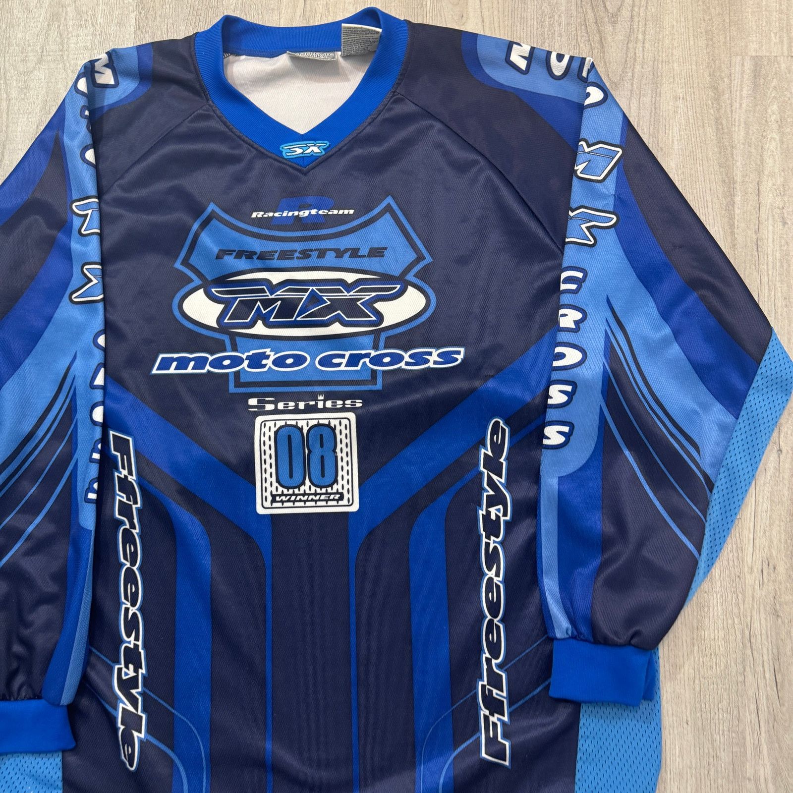 Vintage Vintage MX Motocross Racing Shirt Men's Extra Large XL Blue Size US XL / EU 56 / 4 - 2 Thumbnail