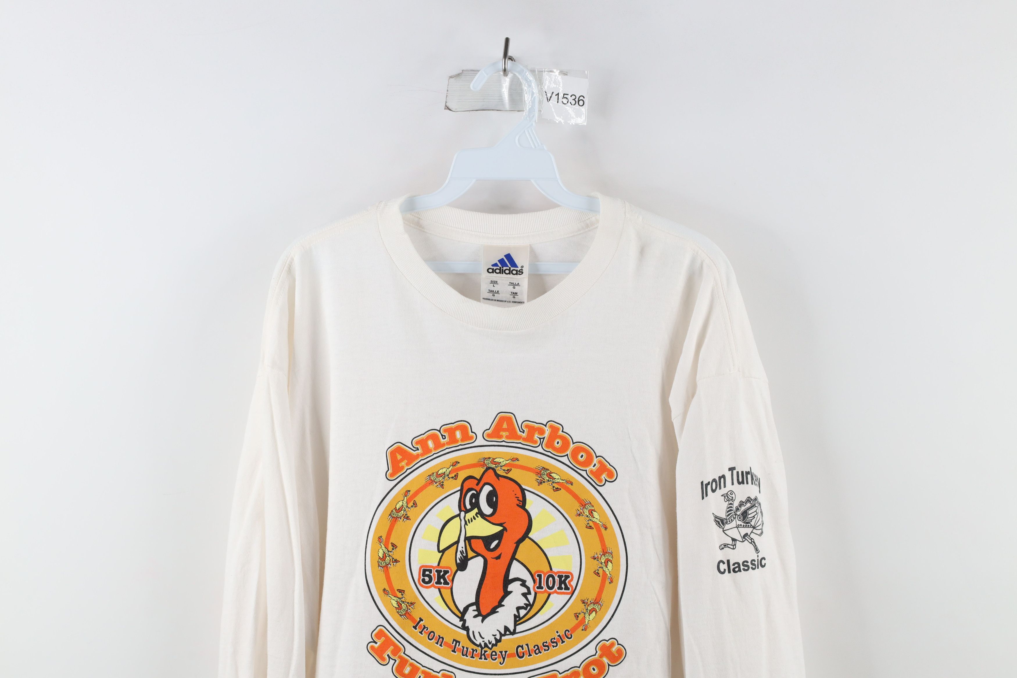 Adidas Vintage Y2K Adidas Turkey Trot Road Race Long Sleeve T-Shirt Size US L / EU 52-54 / 3 - 2 Thumbnail