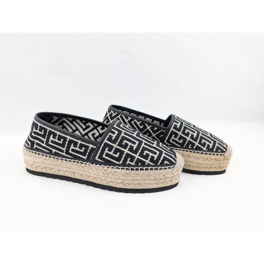 Balmain o1rshd1 Alex Jacquard Espadrilles in Ivory/Black Size US 8 / EU 41 - 12 Thumbnail