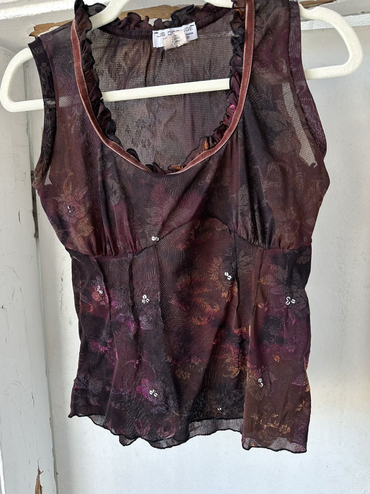 Beauty Beast × If Six Was Nine × Vintage Vintage Printed Mesh Top Size S / US 4 / IT 40 - 3 Thumbnail