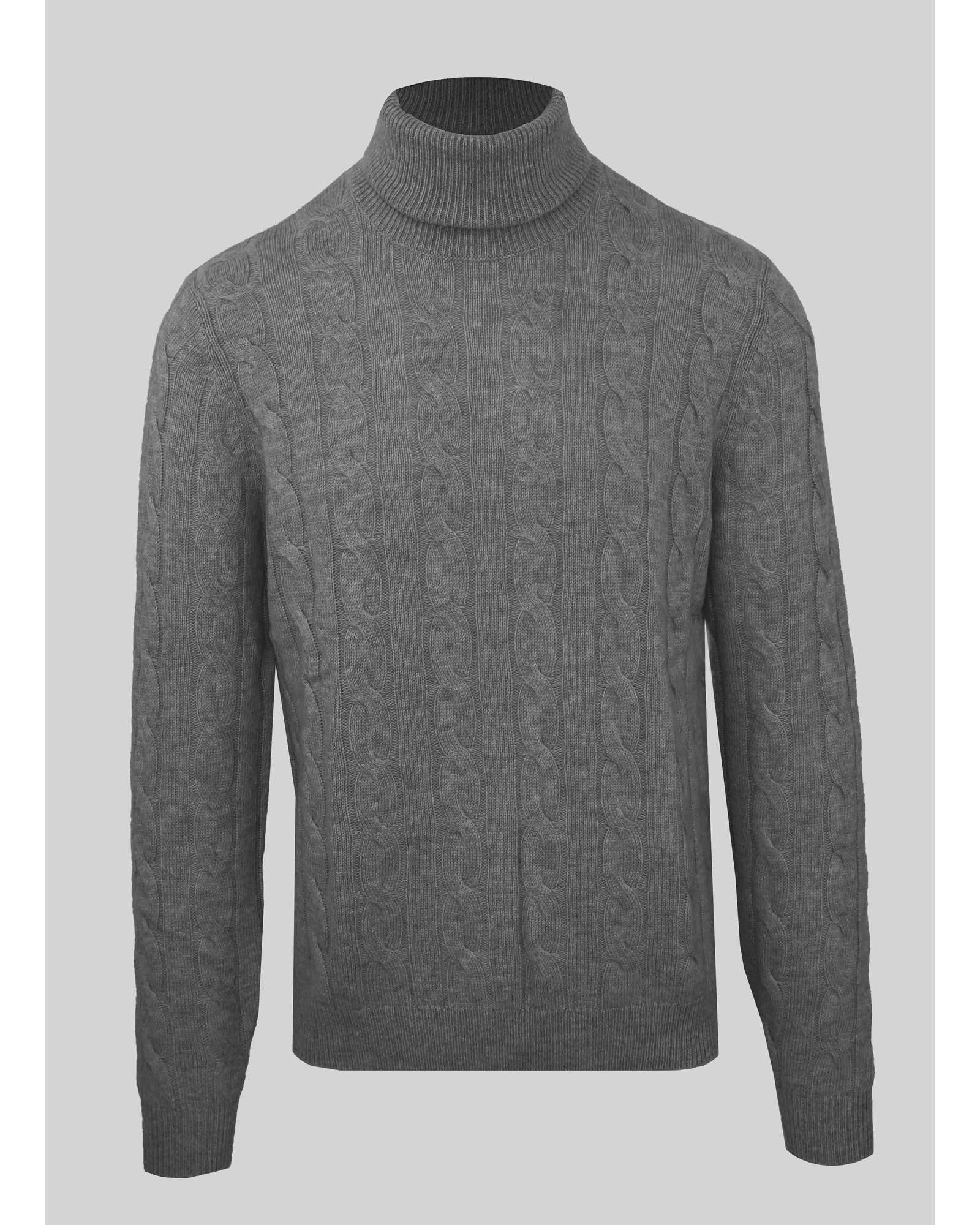 Image of Malo Wool Cashmere Turtleneck Sweater in Grey, Men's (Size 2XL)