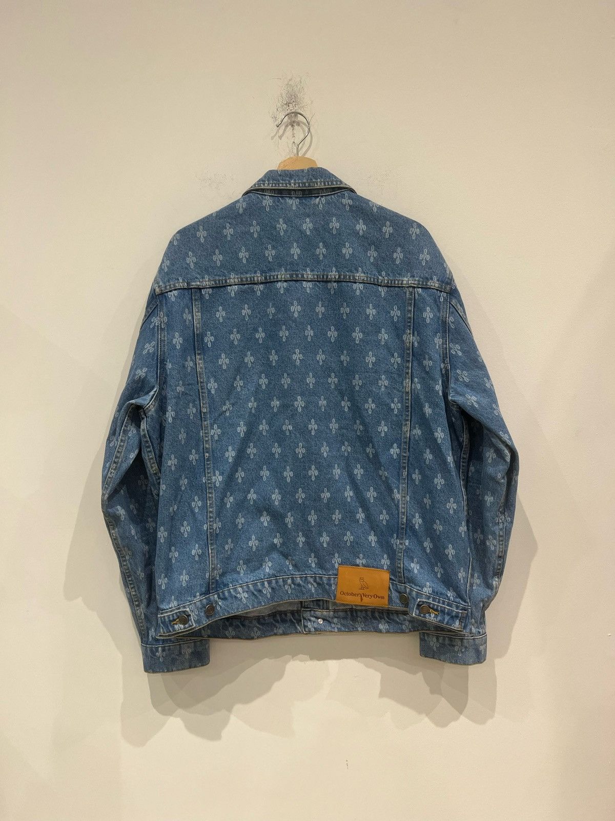 October's Very Own OVO Monogram Denim Trucket Jacket Washed Indigo Size US XL / EU 56 / 4 - 3 Thumbnail