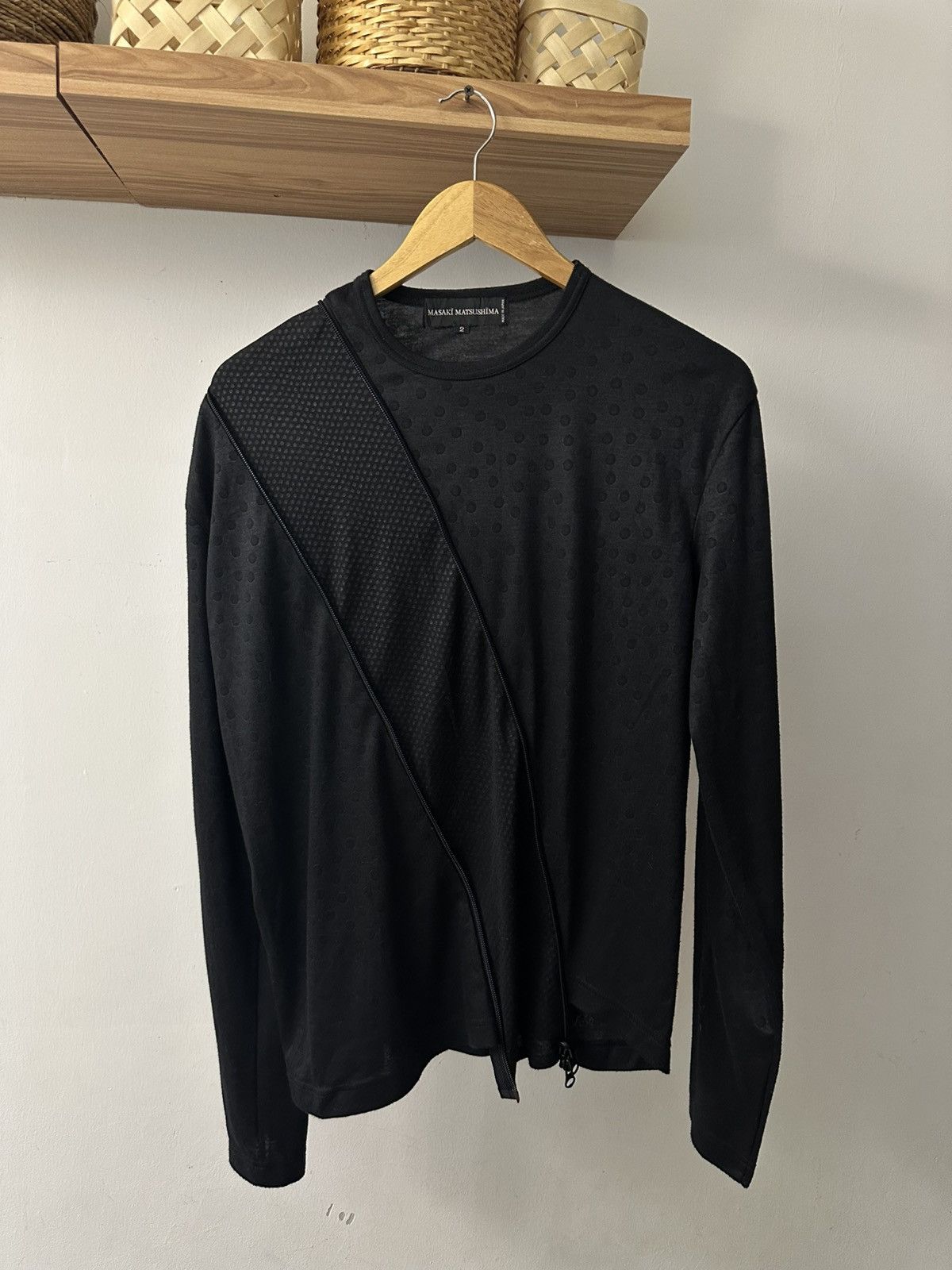 トップス maaaki Masaki Matsushima Asymmetrical Zipper Mesh L/S Shirt