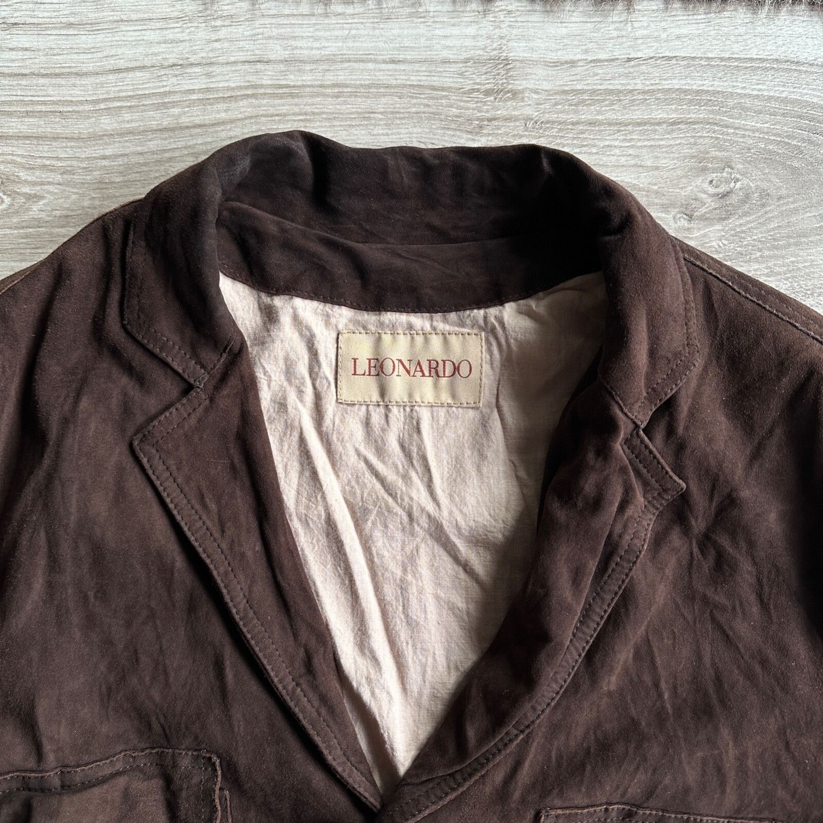 Leonard Paris Leonardo Leather Brown Blazer Jacket 9059AC Size US L / EU 52-54 / 3 - 4 Thumbnail