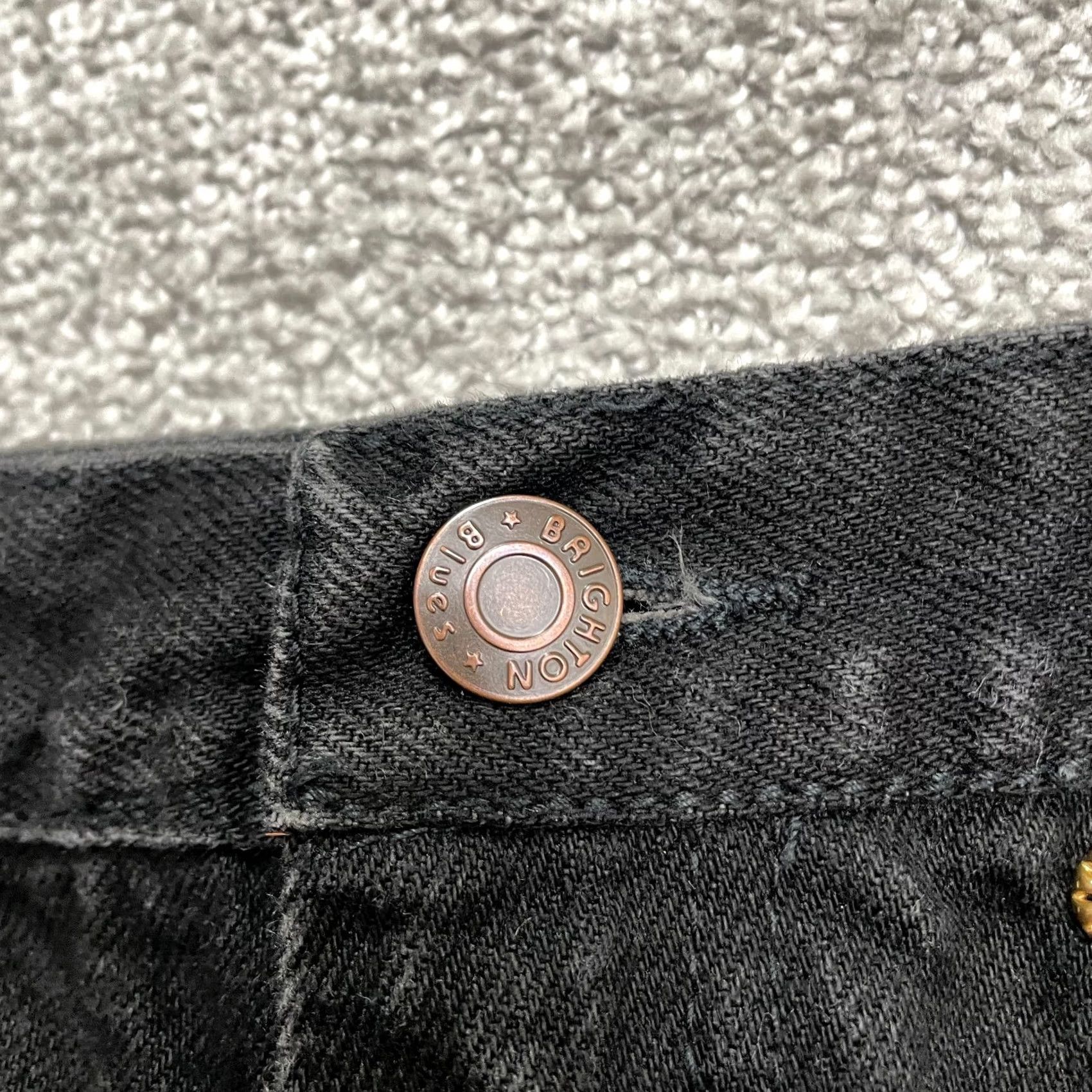 Brighton Brighton Blue Lexicco Vintage Studded Denim Jeans Womens 12 Black Straight 90s Retro Designer Jeans Size 34" / US 12 / IT 48 - 3 Thumbnail