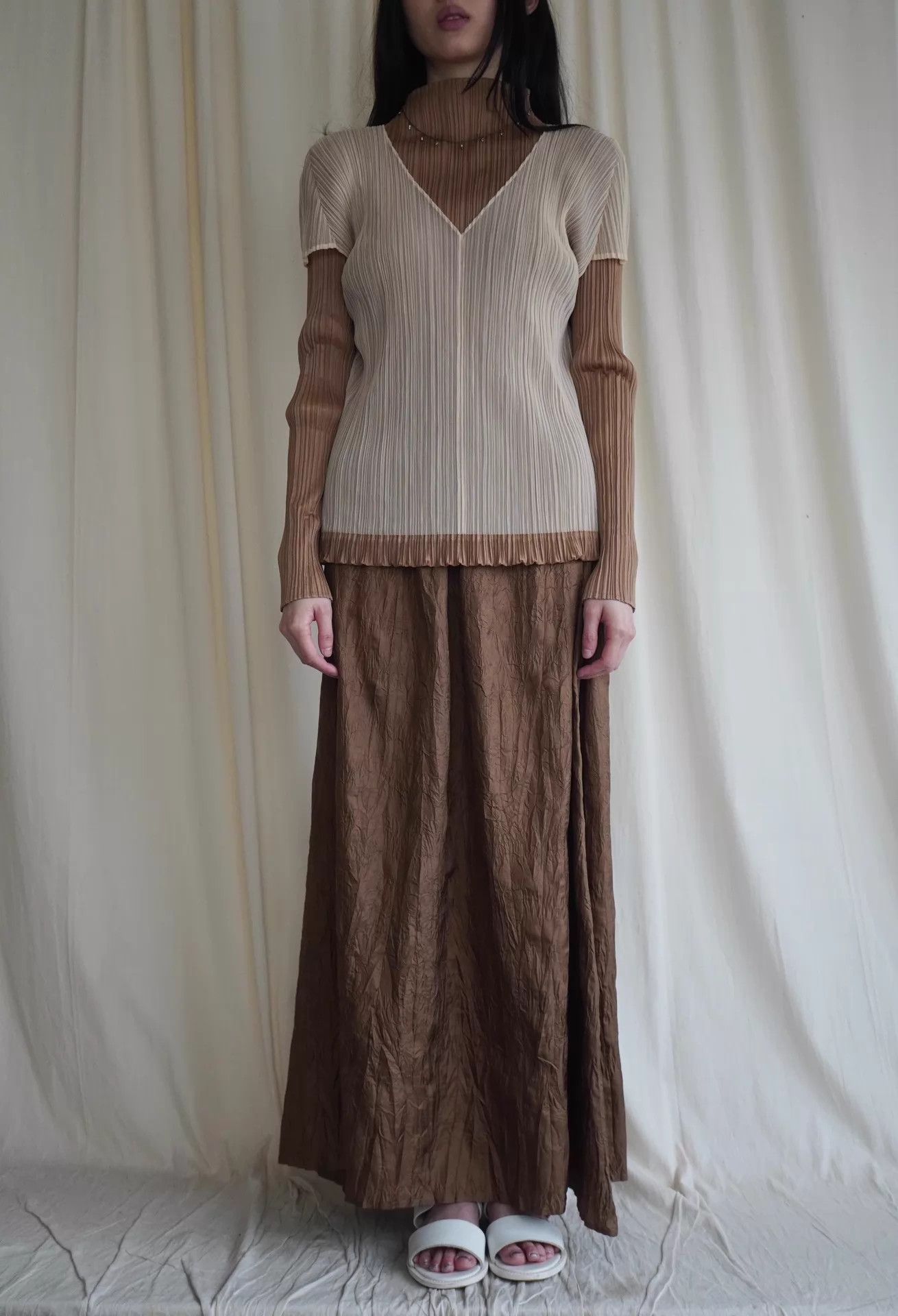Issey Miyake Issey Miyake 1994 Rare Euro Bark Pleat Long Skirt S Size 26" / US 2 / IT 38 - 2 Thumbnail
