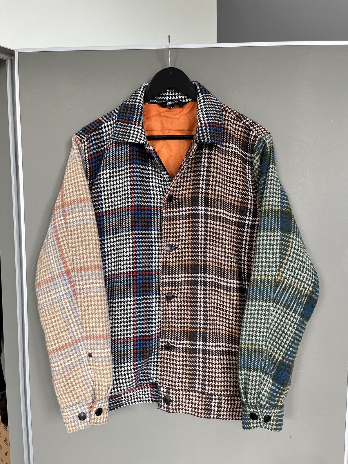 RIPNDIP RipnDip Roygbiv Tweed Plaid Coach Jacket Big Logo Size US S / EU 44-46 / 1 - 3 Thumbnail
