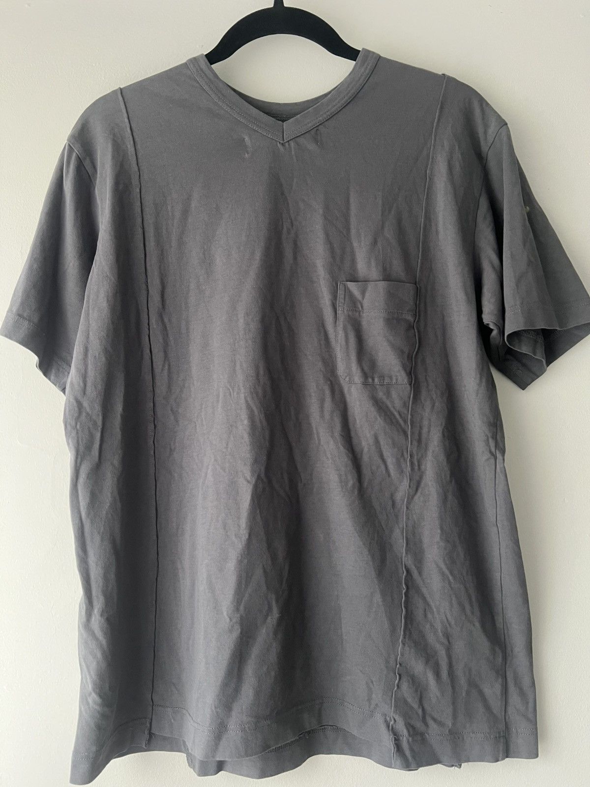 Comme des Garcons SHIRT Comme des Garçons SHIRT Grey Reconstructed Panel Pocket Tee Size US L / EU 52-54 / 3 - 3 Thumbnail