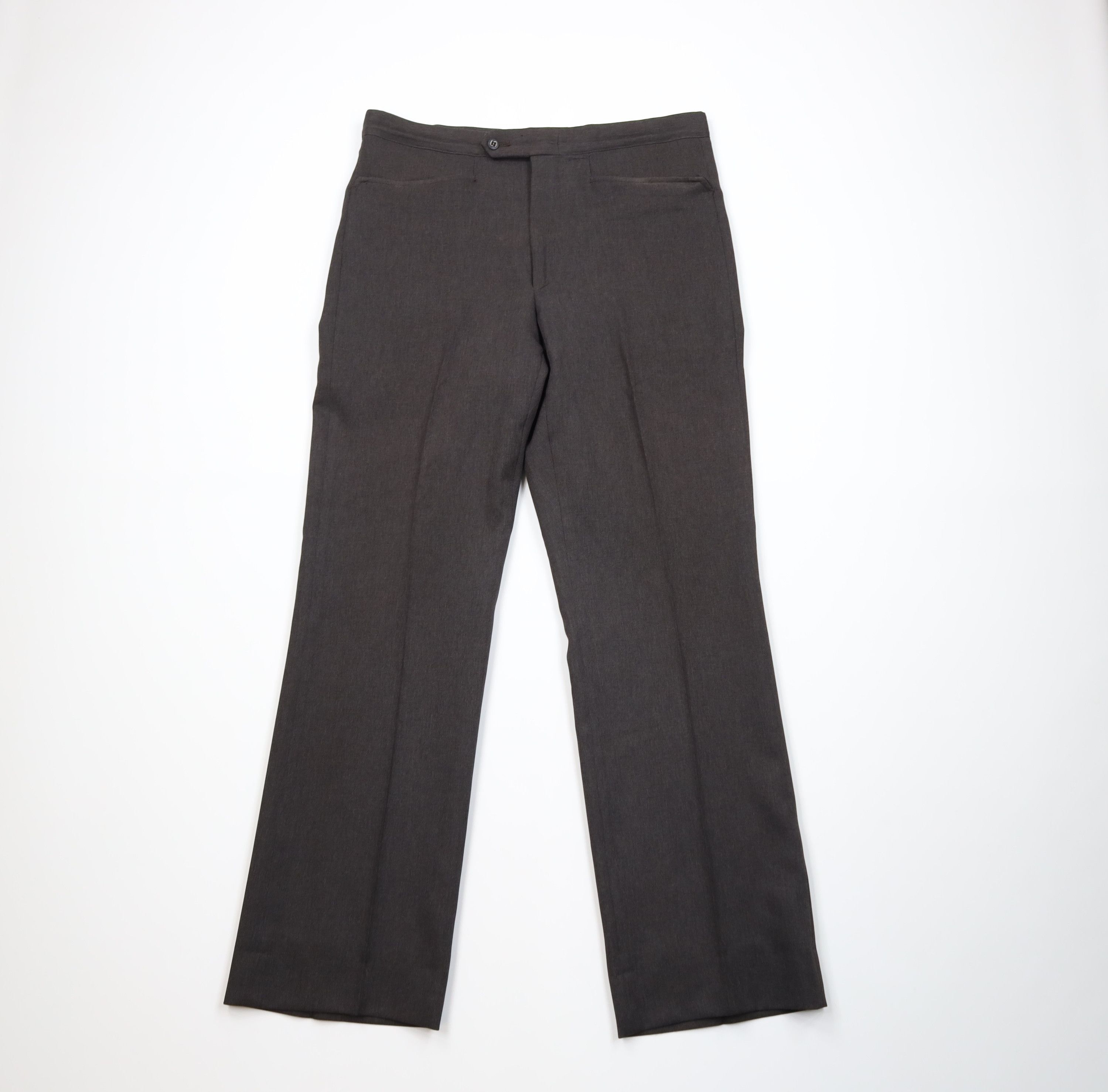 Vintage Vintage 70s Streetwear Wide Leg Chino Pants Dark Brown USA Size US 36 / EU 52 - 1 Thumbnail