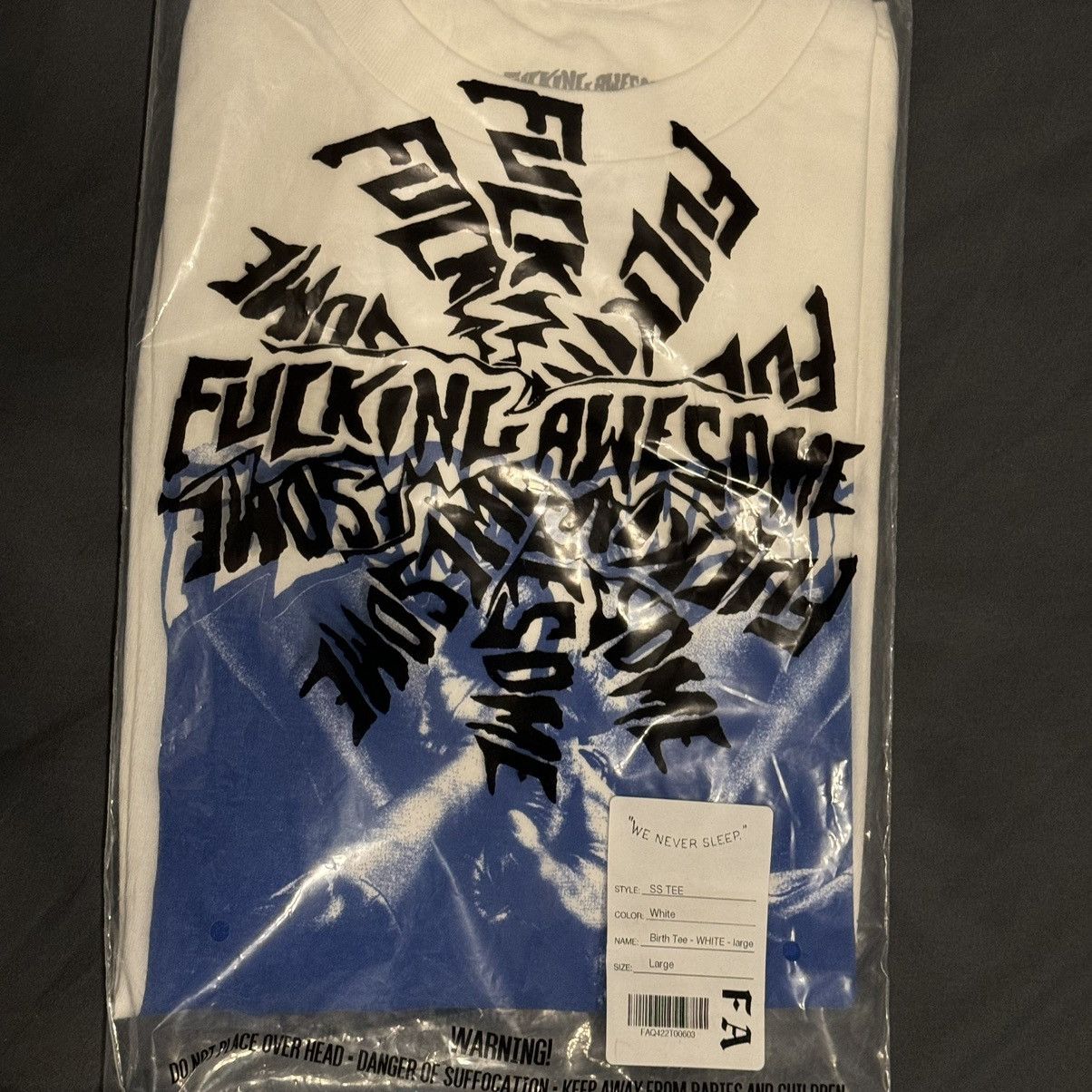 Fucking Awesome Birth Tee Fucking Awesome White Blue Large Size US L / EU 52-54 / 3 - 2 Thumbnail