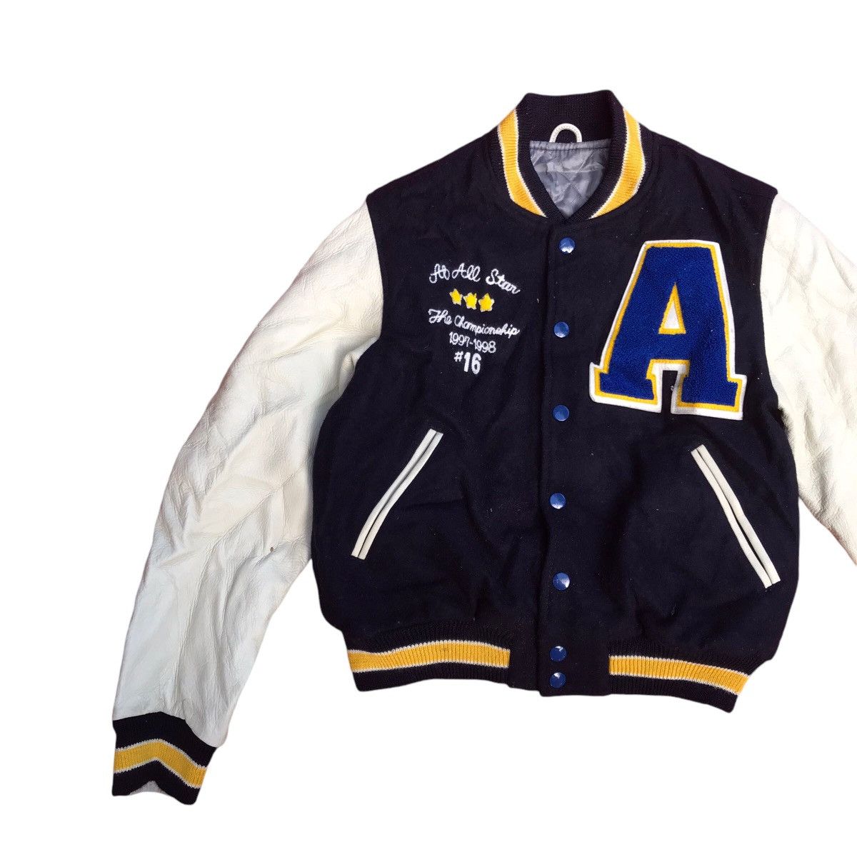 Vintage AT JAPANESE VARSITY LEATHER SLEEVE JACKET Size US XS / EU 42 / 0 - 3 Thumbnail