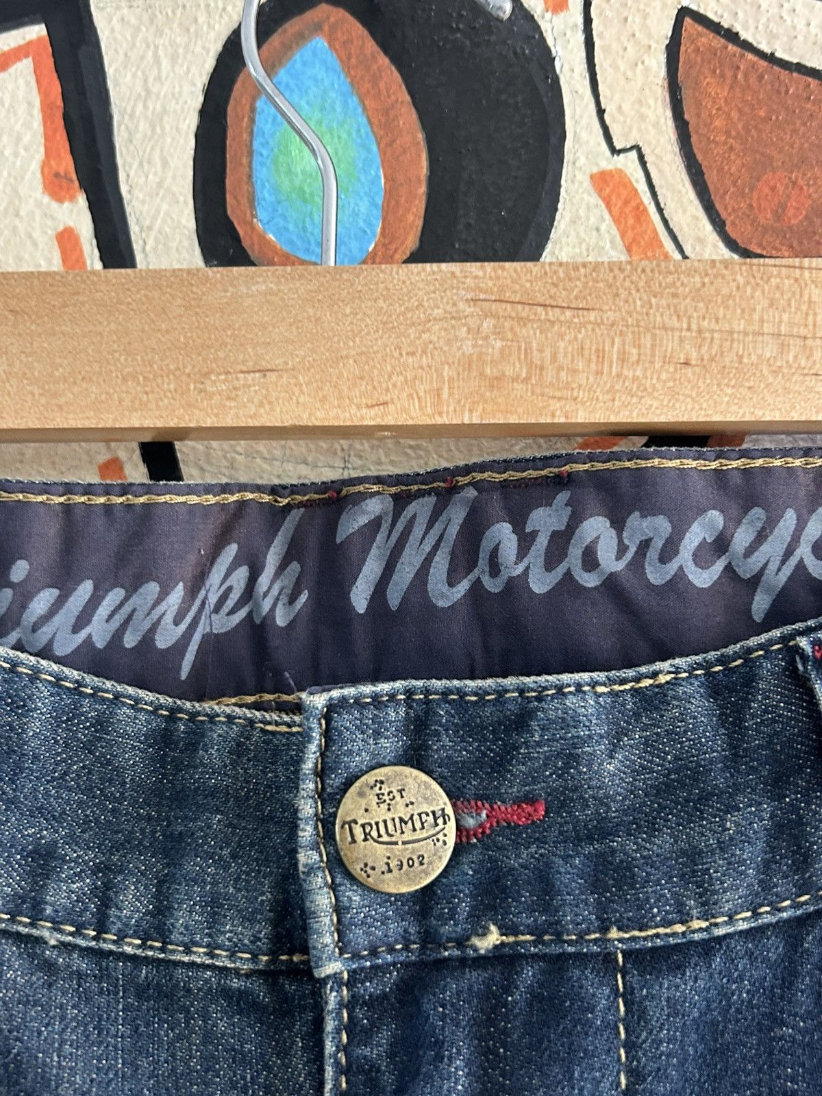 Vintage Triumph Motorcycles Jeans For Riding Size US 36 / EU 52 - 6 Thumbnail