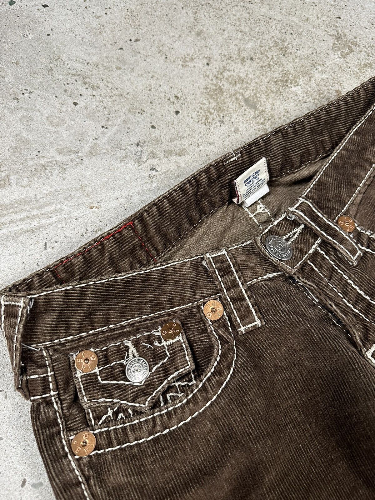 True Religion × Vintage RARE Vintage True Religion Joey Big T Brown Corduroy Bootcut Size US 28 / EU 44 - 6 Thumbnail